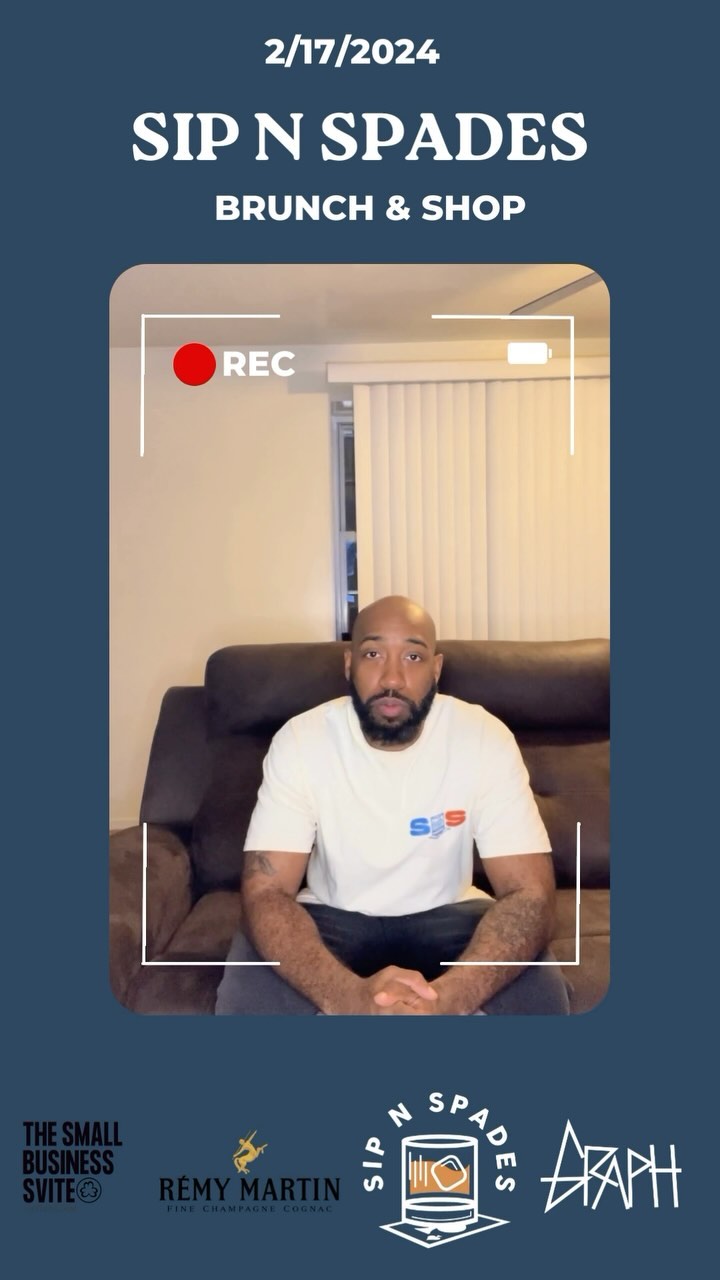 Reg is tapping in with a quick word for the Sip N Spades family!🃏🍹Hit the link in our bio to RSVP for free to our Brunch & Shop collab with The Small Business Svite, sponsored by Remy Martin. See you all there! #SipNSpades #BrunchCollab #BrooklynEvents #remymartin