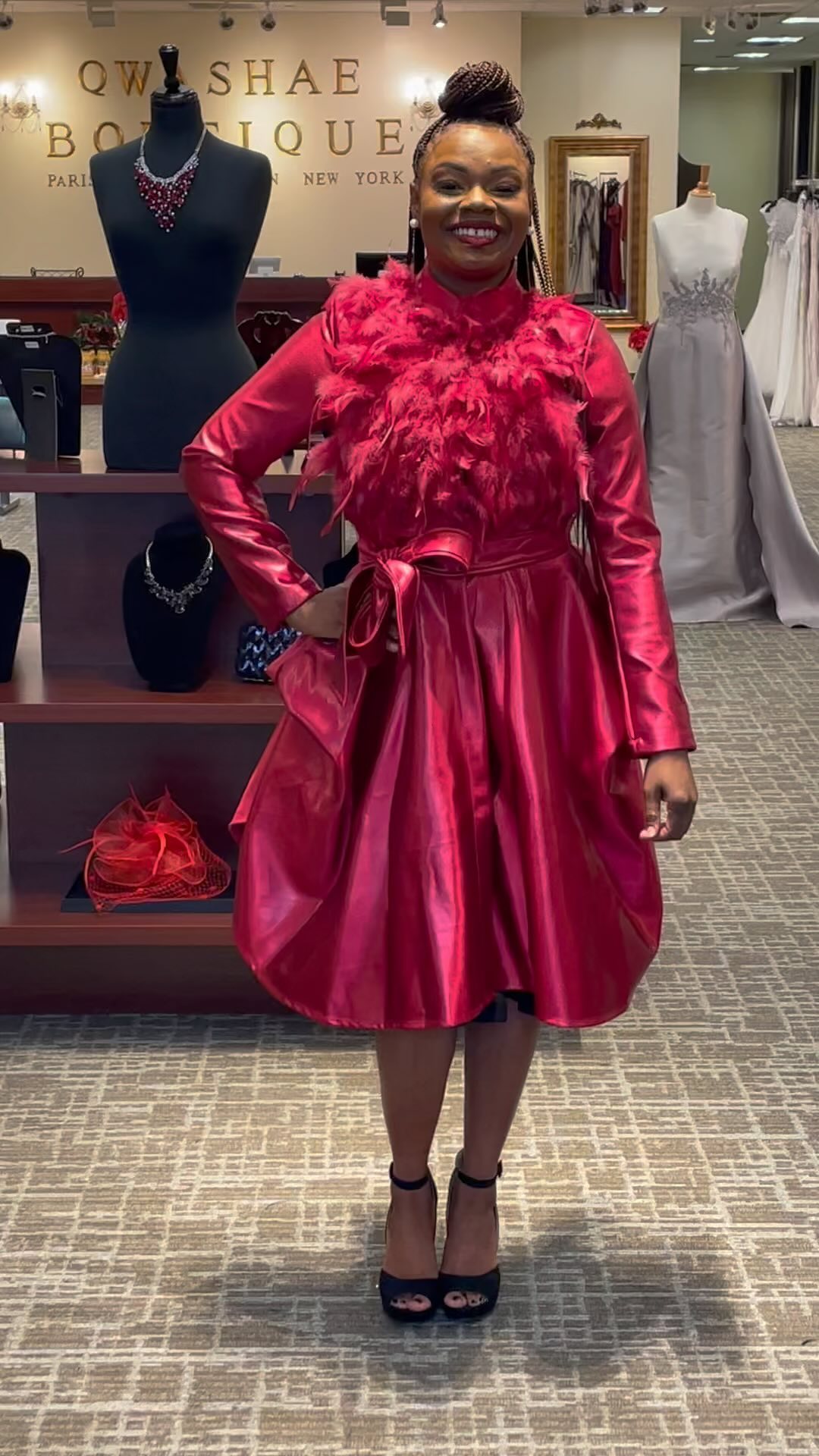 Hello Gorgeous! Our client testimonials are so awesome! This styling dress coat can be worn as a dress or a coat! You got the look shop now at QWASHAEBoutique.com link in bio! Come see us in stores today! #dress#coat#shop#clientreview#clientlove#red#holiday#christmas#reddress#redcoat#pearlandboutique#riveroaksdistrict#pearlandtowncenter#fashion#makeup#fashionstyle#glam#glamour