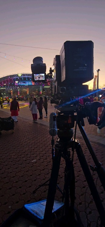 So apparently something is happening at the stadium tonight. Live for The Project from Olympic Park.