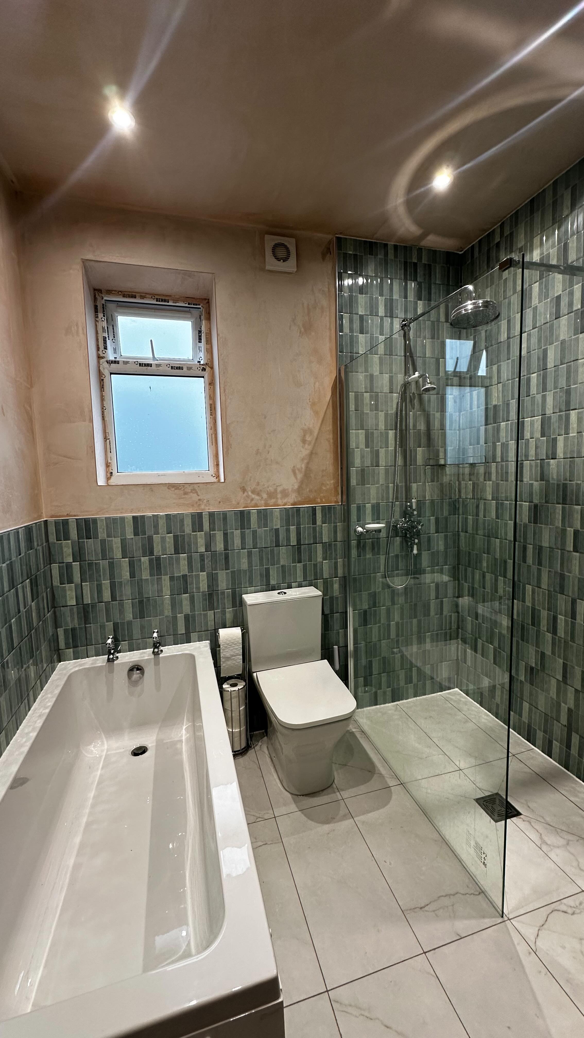 A bathroom renovation & extension we just completed for our clients over in Stockport!
We were able to transform this cramped corridor shaped bathroom into a spacious area big enough for both a bath and walk in shower.
Our clients now have a functional, efficient bathroom big enough for the entire family 👏
Looking to get your bathroom extended? Give us a call today on 07513263518 for a quote.
#bathroomdesign #bathroomremodel #bathroominspo #bathroomextension #bathroomrenovation