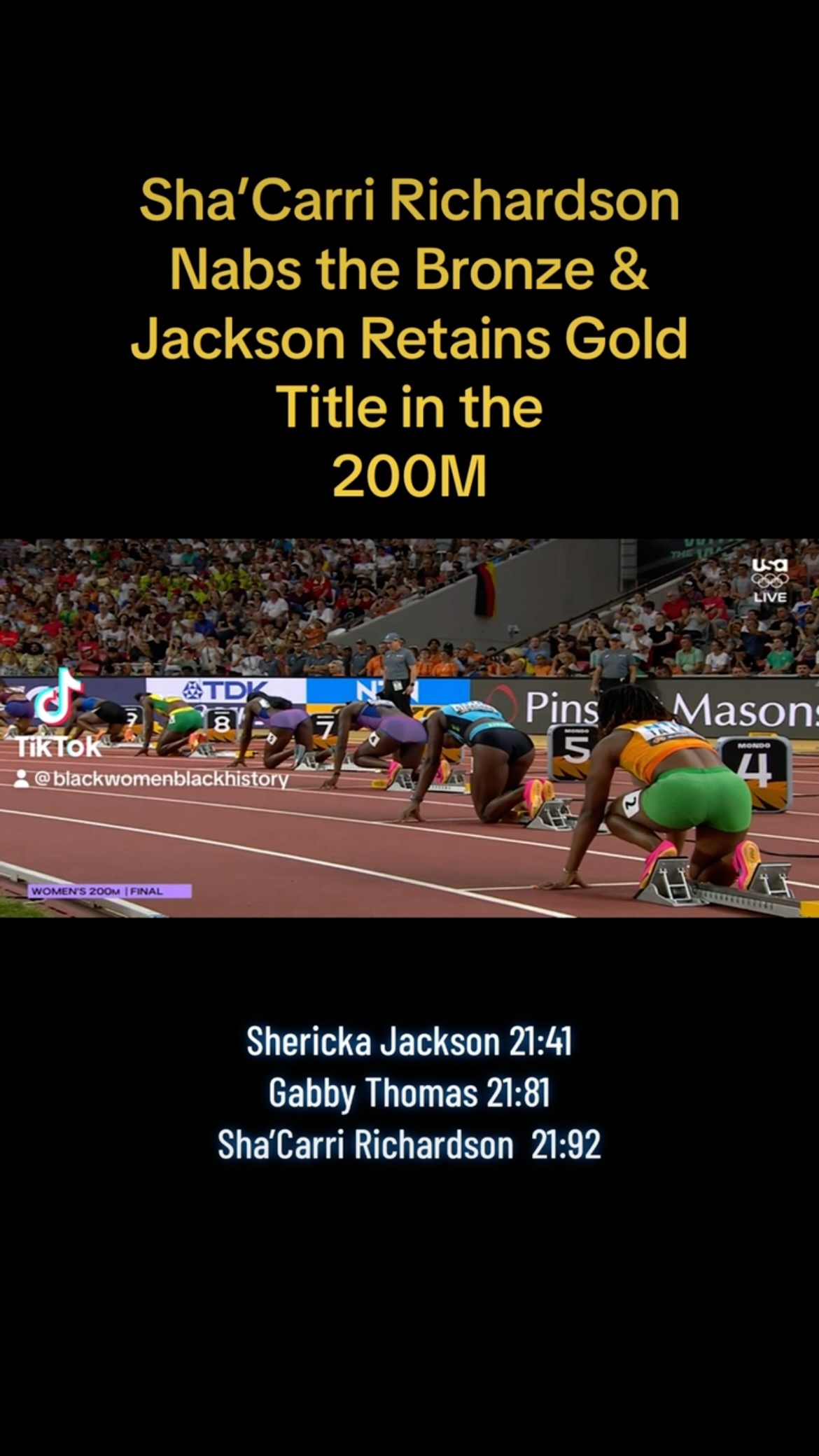 #trackandfield #worldchampionships #shacarririchardson #sherickajackson #blackgirlmagic