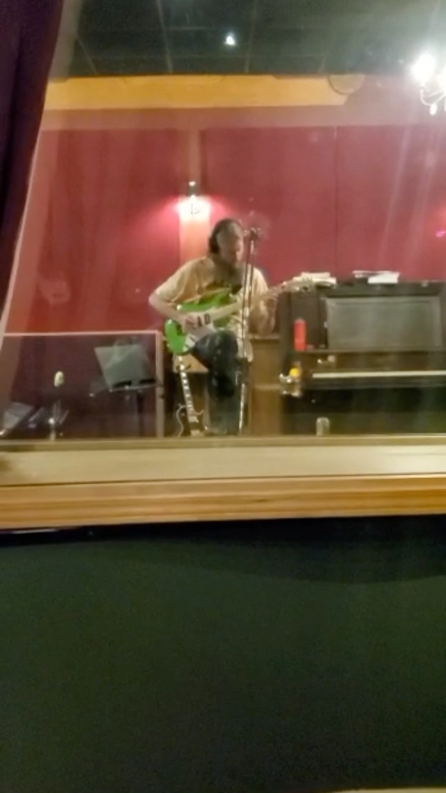 Jonathan getting spicy recording the solo for our upcoming song, Heliotrope. I thought we were a jazz band??