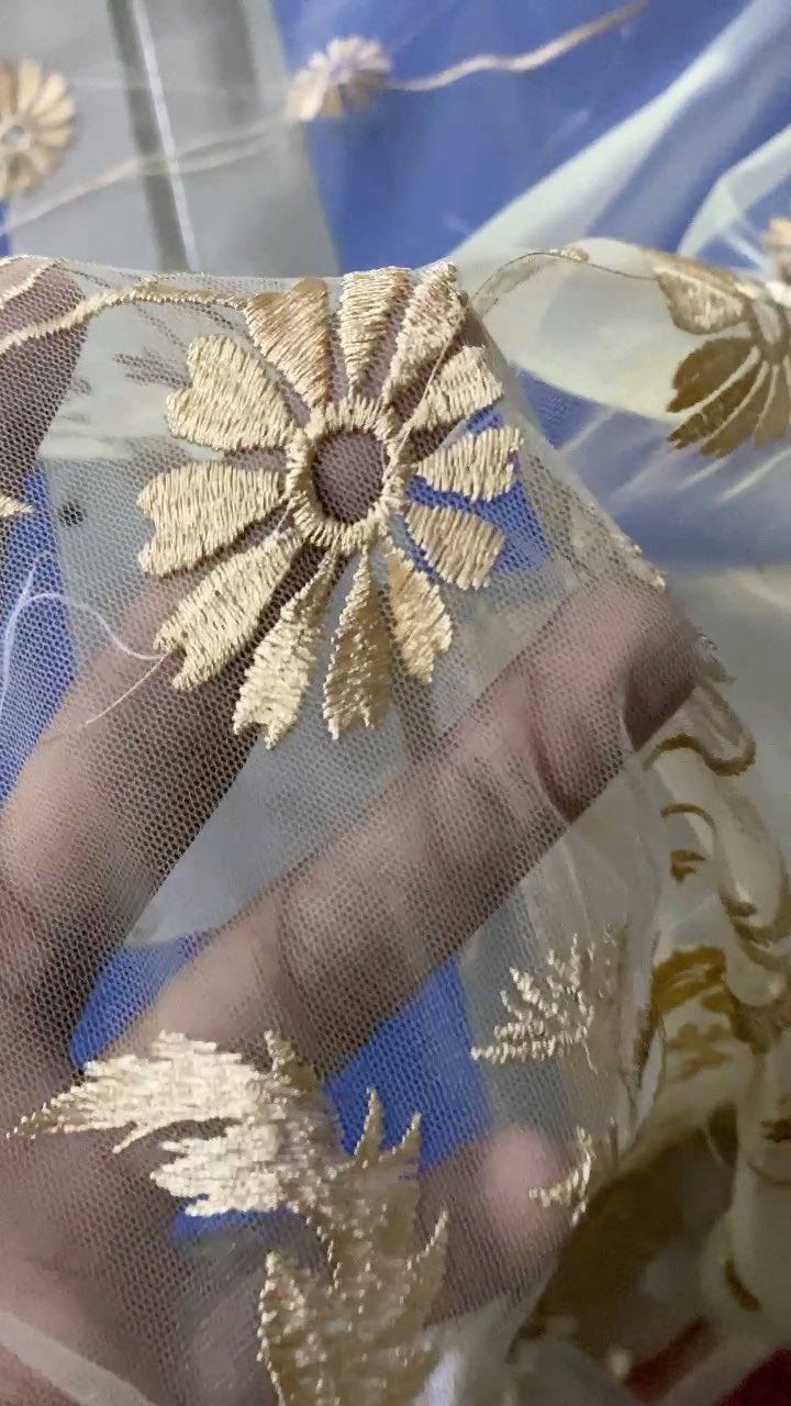 Floral Embroidery Design - Fabric Net 👗 #embroidery #design #fashion #indianwedding #indianwear #designer #fabrics #manufacturer #bajinternational