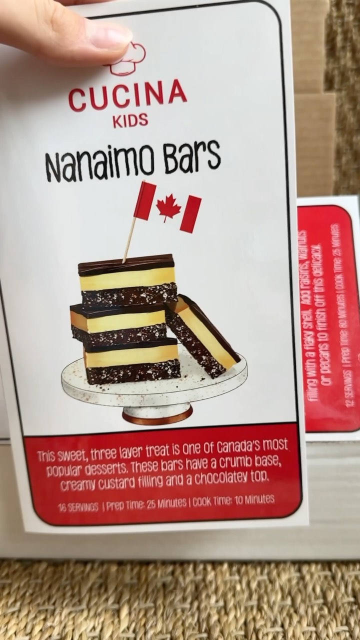 Let’s bake up something SWEET 🍩this summer with my Summer😎 2024 box - the theme this season is the Great Canadian🇨🇦 Bake-Off!
The great Canadian 🇨🇦debate will continue about what is the most iconic Canadian 🧁 . One thing that isn’t up for debate is how delicious 😋 all 3 desserts are!
The recipes that I picked for the Summer ⛱️box are:
- Maple Dipped Donut🍩
- Butter Tart
- Nanaimo Bar
I have also included a 6-piece donut 🍩 mold so that you can make enough donuts to share with family and friends.
To make your donuts even more special and delicious I have included some sprinkles so you can put your own spin on these recipes.
I hope that you try my recipes🧑🍳, share some pics with me 🤳🏽and that you share these desserts with your family and friends this season!
Chef 👨🍳 Matteo
#cucinakids #cucinakidscook #kidsubscriptionbox #kidrecipes #canadiandessert #mapledipped #nanaimobars #buttertarts #canadianfood #greatcanadianbakingshow #kidsbaking #kidscooking #kidpreneur #summeractivitiesforkids #unboxing #unboxingreels #baking
