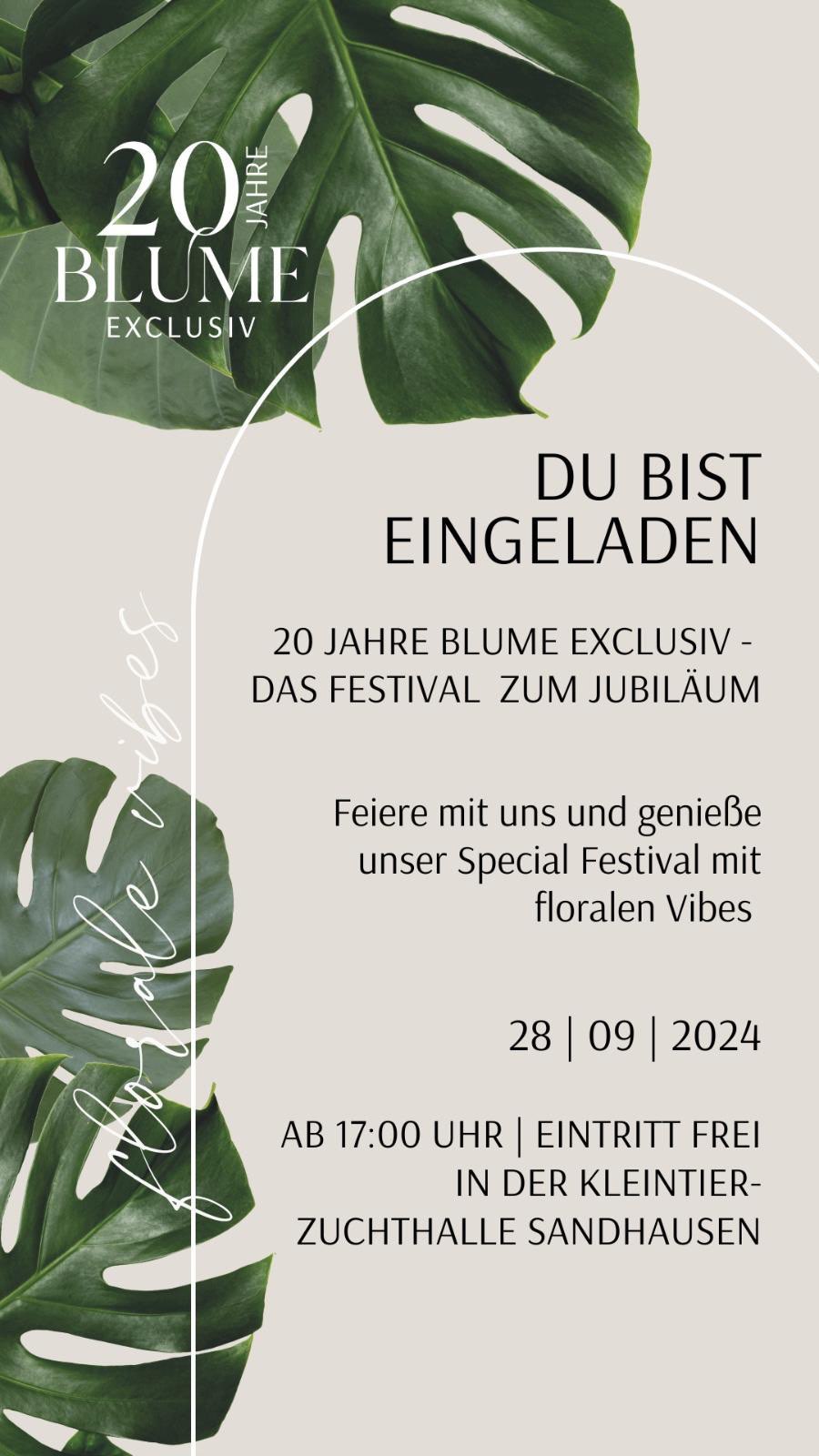 Infos zu unserem Blume Exclusiv Jubiläums FESTIVAL 🌿
#jubiläum
#20jahre
#festival
#blumenladen