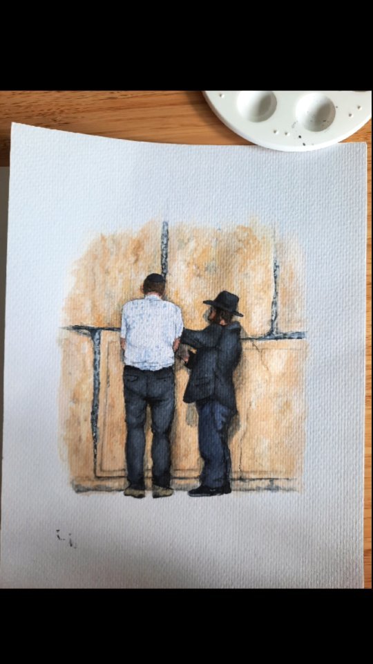 Mijn vaderdagcadeautje 🖌
▪︎
Geschilderd van een foto van mijn papa bij de klaagmuur ❤️
#westernwall #jerusalempainting #jerusalem