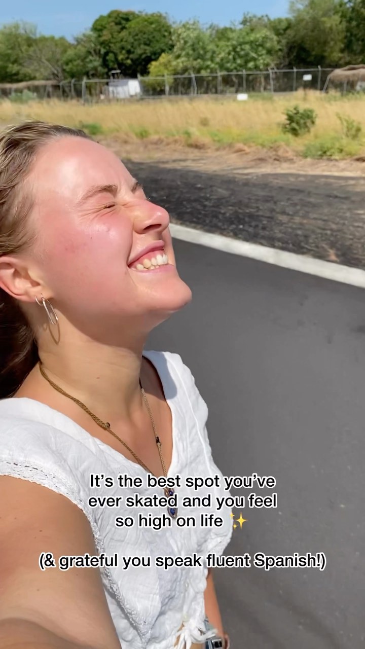 The best hidden skate spot in all of Central America ✨
Driving past the runway on the way to @fincaelzopilote I’d never seen smoother tarmac 😱 An active volcano on one side and the lake on the other!
I started to plot my adventure, asking my local friends in the kitchen if planes come & go, everyone said no 🙏 So 3 hitch hikes and 1.5 hrs later I sneaked onto the runway 🫢
It’s important to note that at this point, I’d carried my longboard around Central America for four months and living in the jungle meant I had to grab every opportunity I could!
I pushed up and down, heard the dreaded whistle & saw the security guard running towards me. Thank god I’m fluent in Spanish & at this point with a new Nicaraguan slang because we made great friends & he invited me back 🤙