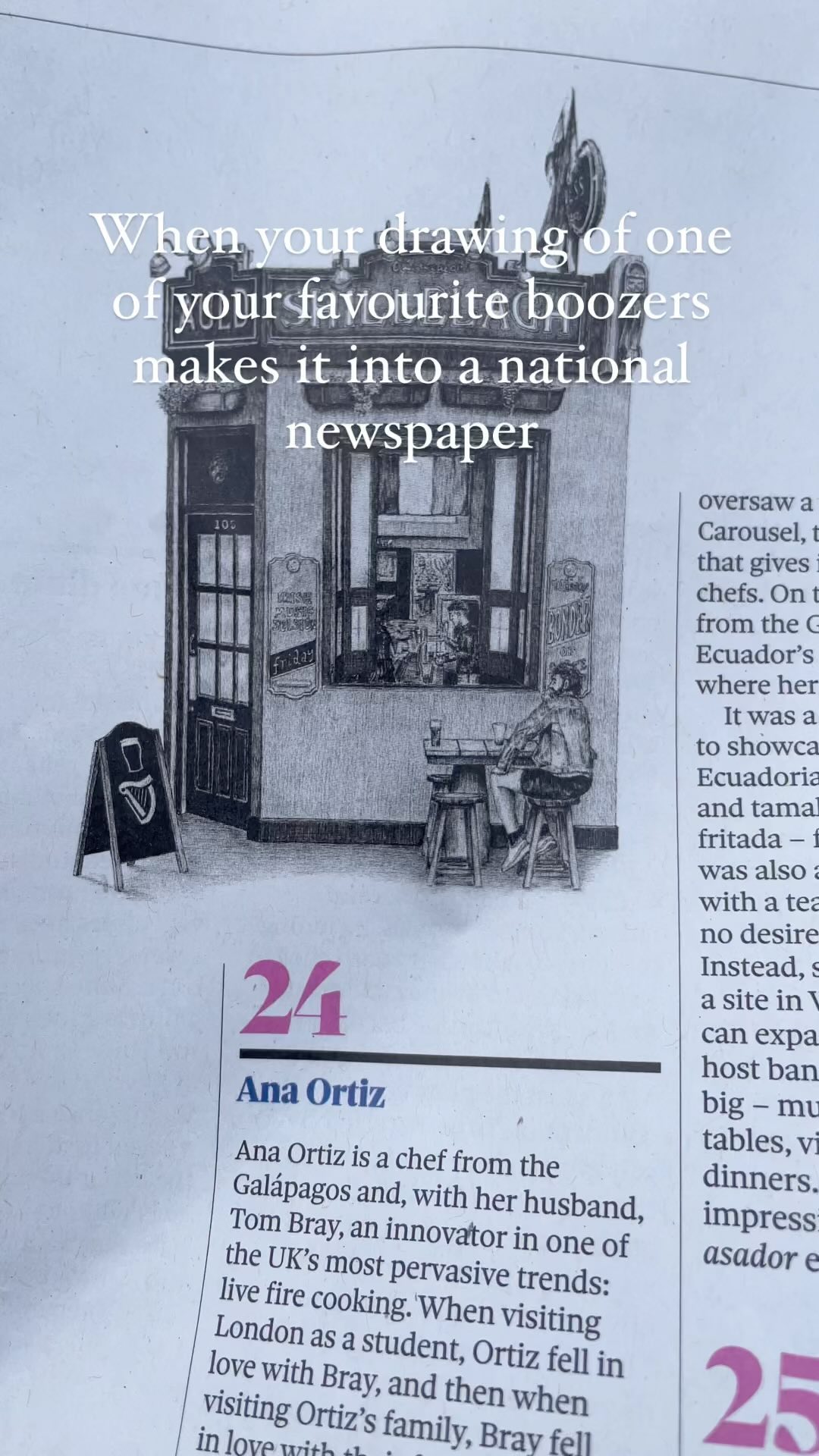 Super chuffed :) thanks for all the lovely messages
#drawing #sketching #artwork #illustration #illustrator #sketch #pubart #pub #irishpub #boozer #newspaper #guardian #theguardian #theobserver #ofm