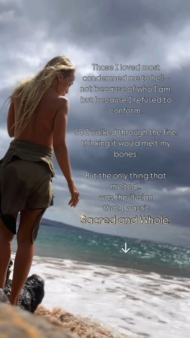 **I’ve seen the ugliest parts of people in the name of religion—
Superiority. Judgment. Condemnation. Cowardice. Exile. Idle Gossip.
All dressed up as “Christian”, white Jesus and a Bible distorted through the ages—
They twist scripture to excuse bad behavior,
use faith as a shield to avoid accountability,
and scream—silently—
“Please, don’t look at my actions, inactions or moral character.”
Because if we did…
we’d find a broken human
desperately burying their own guilt, shame and pain
and calling it Godly behavior.
Hurt people hurt people, and I can attest to this. I have been sliced open, condemned and temporarily obliterated by the “pure ones” — because my love and truth became too much of a threat to their facades.
Truth and Integrity is not what they want. They want you to make them appear more ‘good’, more holy. And they will do that …by whatever means necessary.
Often in the form of a metaphorical human sacrifice. Who can they pick on so they don’t have to look within and make the real changes?
Let’s look at it logically.
These people were conditioned from birth to believe that eternal torment awaits them if they aren’t perfectly pure.
So they grow up, become human, and—inevitably—feel their flaws.
But instead of integrating that darkness, they project it.
Because their doctrine didn’t teach self-inquiry, it taught self-denial.
But we are not here to be perfect.
We are here to evolve.
We are here to bite the apple,
to know ourselves fully—light and shadow—and still walk with the Divine. Still love. Still laugh & tremble.
I know in my heart the condemnation that they spit is their own inner rejection and self hatred— projected onto those of us who are courageous enough to stop hiding behind ‘Good’ and ‘Perfect’.
And the funny thing is fear of judgment and exile is what keeps most people tethered to their religion. Not love, not devotion.
It makes sense that a system built on the threat of eternal damnation would create followers with wrecked nervous system & fear as their motivation.
—-
Want support navigating your own emancipation? DM me to inquire about 1:1 sessions.
#religiousrecovery
#ReligiousTrauma