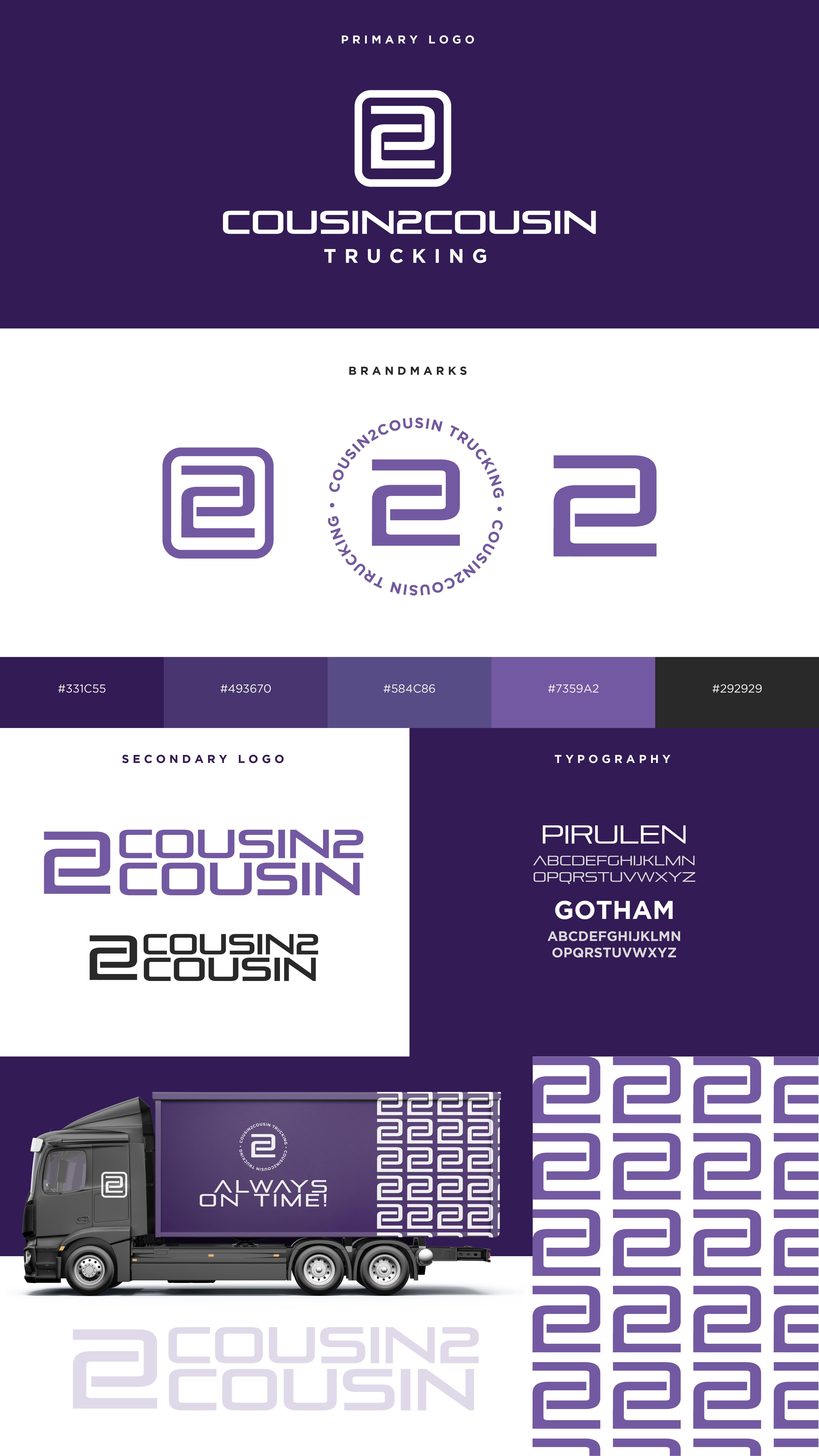 Brand identity for Cousin2Cousin Trucking 🙌🏽🖥️
#branding #marketing #graphicdesign #design #logo #digitalmarketing #brand #business #socialmedia #advertising #socialmediamarketing #graphicdesigner #logodesigner #brandidentity #entrepreneur #designer #creative #logodesign #art #marketingdigital #smallbusiness #dise #brandingdesign #webdesign #instagram #illustration #logos #seo #photography #fashion