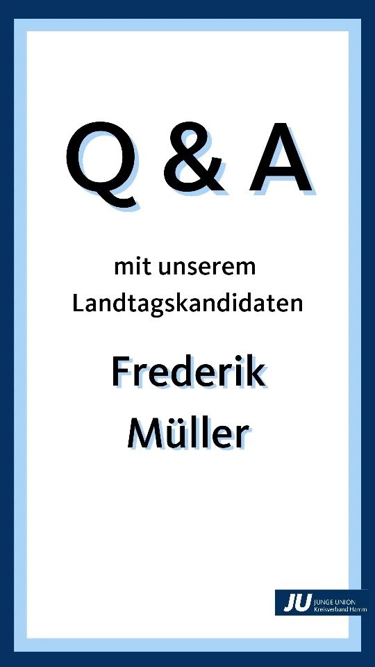 #Fragerunde mit unserem Landtagskandidaten @frederikmueller_ !
Ihr wollt noch mehr über ihn erfahren? Dann schreib uns deine Frage in die Kommentare!
#teammüller#müllermachts#cdunrw#teamwüst#questionandanswer