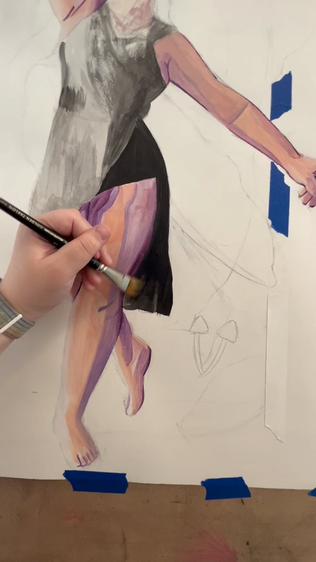 Painting Progress #painting #paint #figurepainting #gouachepainting #watercolorpainting #gouache #watercolor