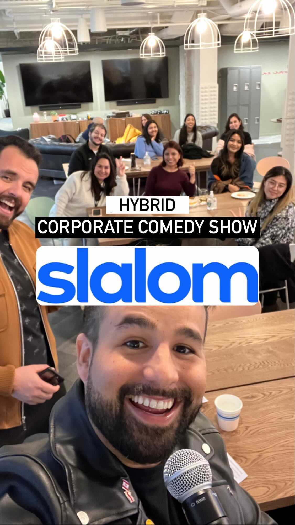 We did a HYBRID Comedy Show for @slalomcanada we had employees physically present in Toronto and other in Montreal & Vancouver! What a cool experience and what an amazing show! Thanks for the laughter 🙌😂🙌
.
Bring us to your company for a show, a Keynote or a workshop! DM us.
.
#corporate #event #show #comedy #company #improv #toronto #canada