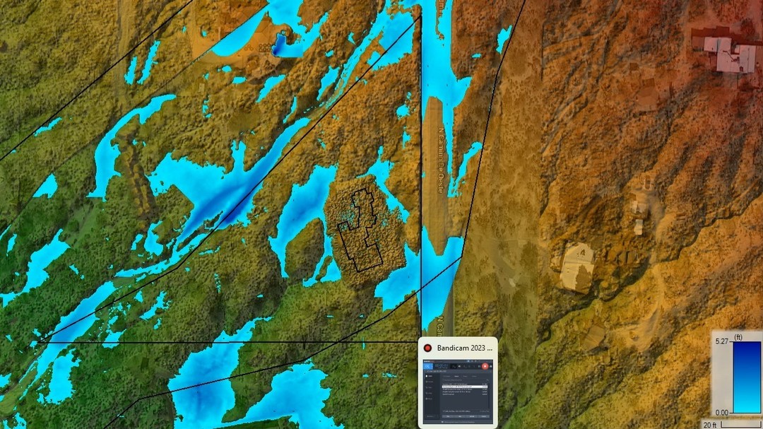 100-year rain event modeling to demonstrate pad protection in the event of a heavy rain event for a property located in a flood zone. #hecras