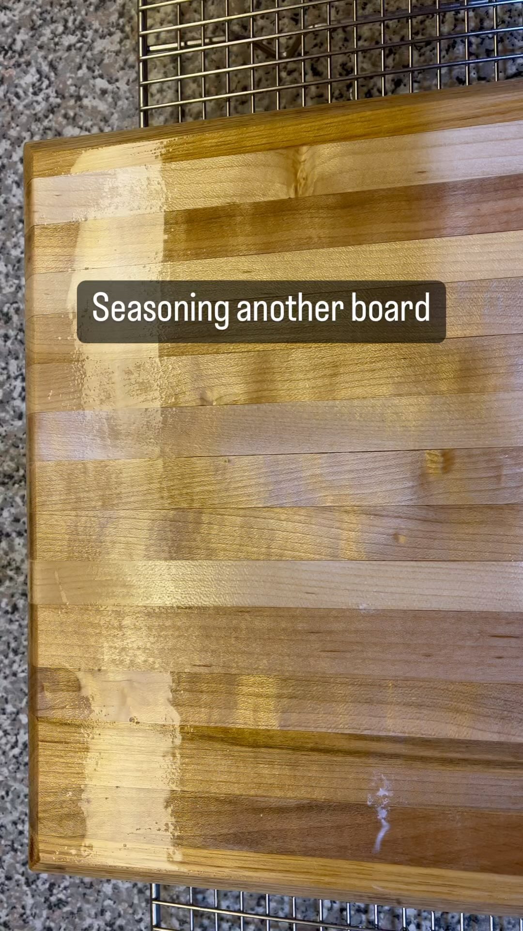 Maple and Hickory board getting seasoned for use. The maple pearl pops on this one, love it!