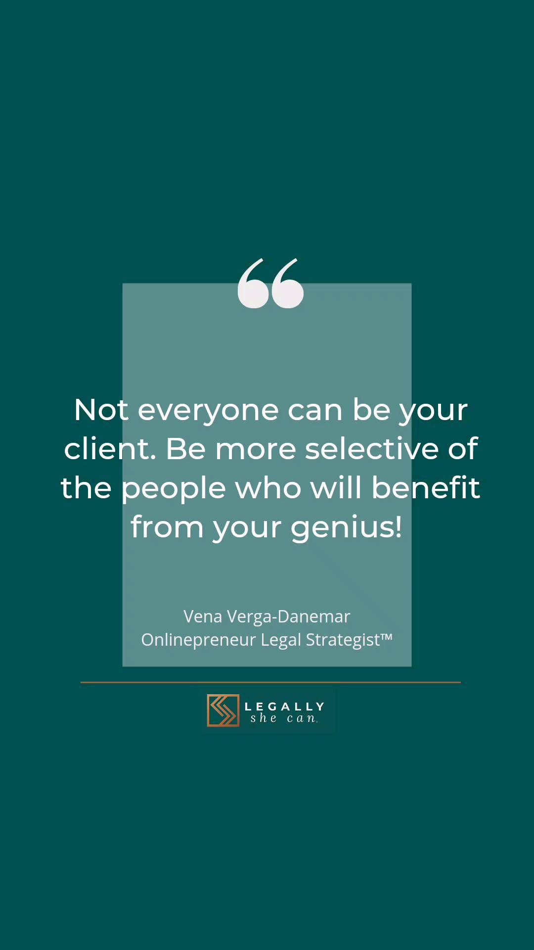 ⁉️Do you want to avoid clients who will only give you a headache⁉️
This is one thing I learned in my business: Not everyone can be my client.
Not everyone should and could benefit from my genius.
Sounds snobbish, you say?
Not really.
It is just a fact that not all people can be a good fit to what you are offering.
There will be people who are not really interested, but would like to try for the sake of it. Hence, will download your free lead magenet.
These people will mark you a spam if you ever attempt to send marketing emails.
There are people who simply cant afford you. They will leave you running after an unpaid invoice.
There are people who will find fault in the simplest things - these people will break your terms and conditions and make it look like they were the victim.
You want to avoid these people?
✨Niche Down
🌟Filter you Clients
🌟Don't make yourself too available to everyone
This is the first mindset shift you need to have when running a business.
👉Have you been burned by a client? Let me know👇
👉Do you know how to filter cients?
⁉️Don't know how to start with your business legalities?⁉️
‼️ Download the Legally Fluent®️ Primer today and accomplish the first five must-dos you need so you can legally run and scale your business without the overwhelm, the confusion and withour wasting your time.‼️
Link in the BIO