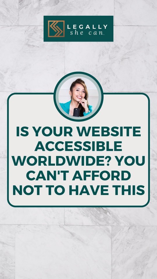 ⁉️Do you know what you need on your website if it can be accessed worldwide⁉️
An accessibility notice‼️
This notice tells persons with disabilities how they can access your website with ease.
While not every country in the world requires this, it is best to have one because you really don’t want to block your website from being accessed worldwide.
⁉️Do you know which countries require this notice?
👇Write your guess below.
🌟If you are a coach, consultant, an expert or an online service-based business owner, watch the free training on website business legalities and learn how you can get a free accessibility notice legal template.
