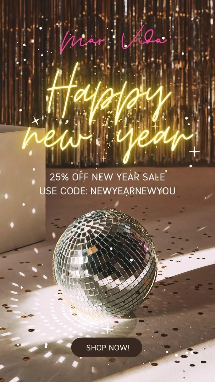25% off NEW YEAR sale! Now until Jan 3rd. Use code: NEWYEARNEWYOU at checkout ✨