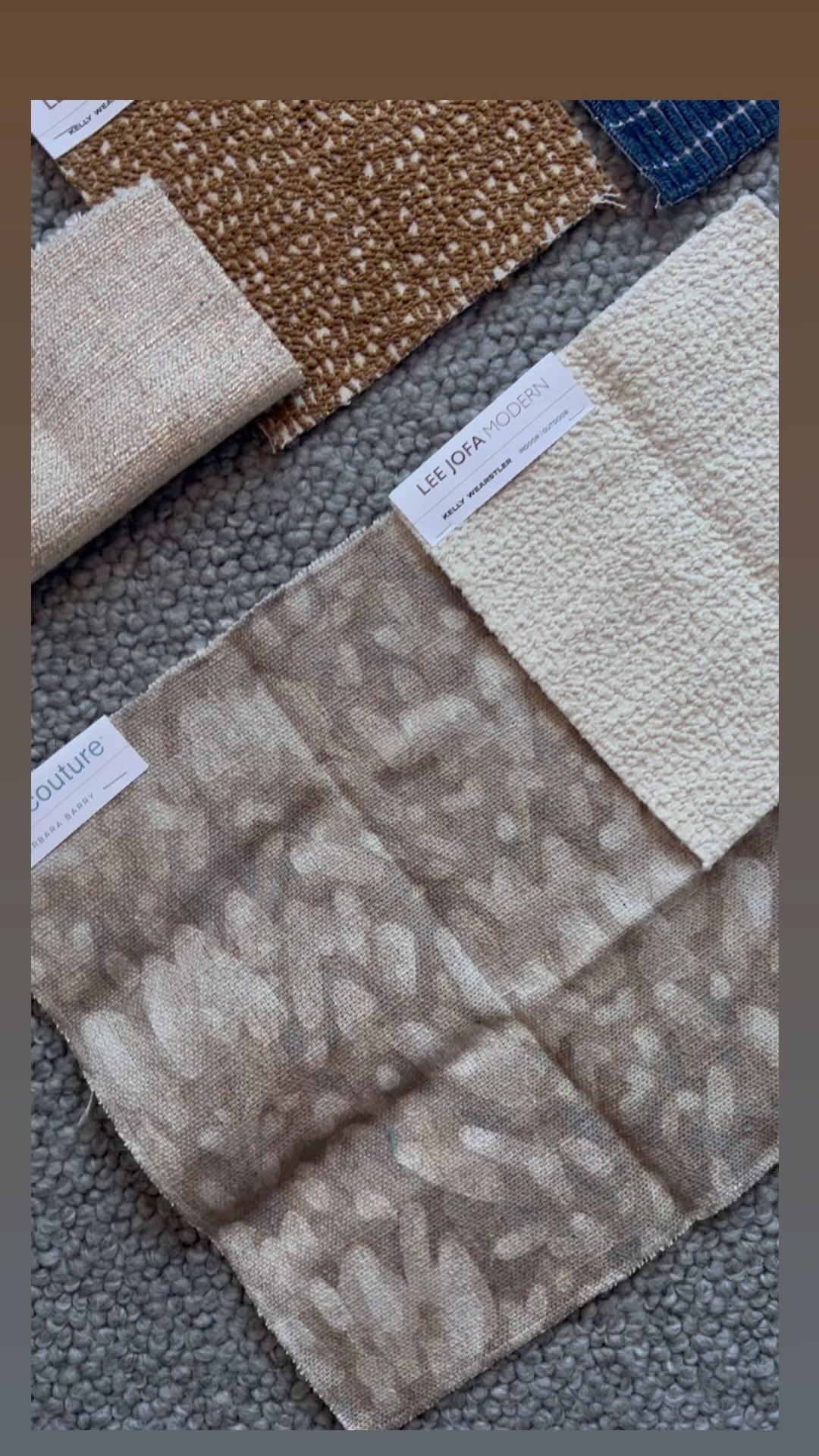 New samples in the office 👏🏻 Specifying some of these gorg textural pieces for kitchen banquette seats, headboards & occasional chairs for some upcoming projects 👌🏼