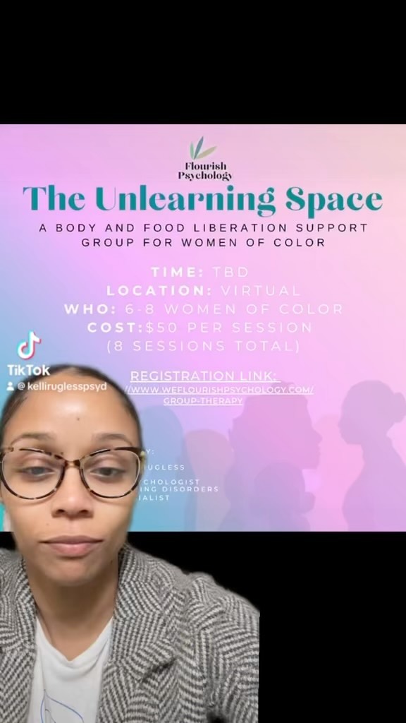 ✨BIG NEWS! ✨
The listeners of the @GettinGrownpod showed up and showed out!
In April I will be starting The Unlearning Space, a food and body liberation support group for women of color! This is a virtual support group for women of color 18+ who are tired of the same old, same old when it comes to their relationship with food and body. We’re going to be unlearning everything we thought we knew about health, body image, and all the emotions we feel around eating. If you’re tired of the dieting rat race, not liking your reflection in the mirror, or you’re just curious about how body image and disordered eating could be a social justice issue, then this is the group for you!
Reserve your spot today by clicking on the link in my bio and signing up now!
I look forward to meeting you there!
Happy Flourishing! 🌱