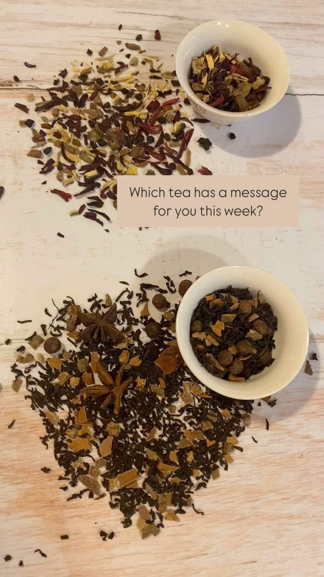 Tea of the Week.
Our teas are filled with intention. You will be drawn to what you need to work with for the week.
Comment TOP or BOTTOM to receive the message the tea has for you this week.
#teaoftheweek #intention #energy #tea #lovetea #chakratea #ritualtea #intuition