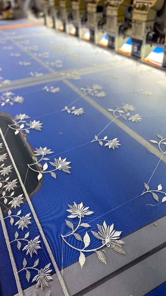 Floral Embroidery Net Fabric 👗 #embroidery #dress #fashion #floral #dressmaterial #designer #bajinternational