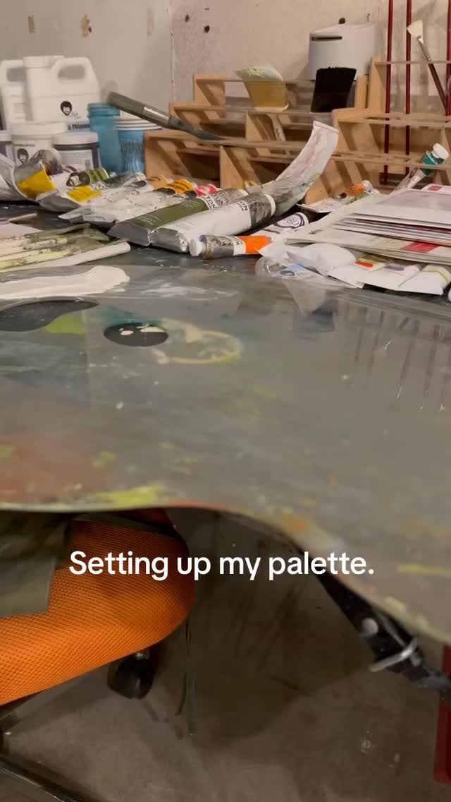 Setting up is the best! Next video will be what came out. #bobross #happytrees #oilpainting #happypainter #fyp #landscape #oilpaintings