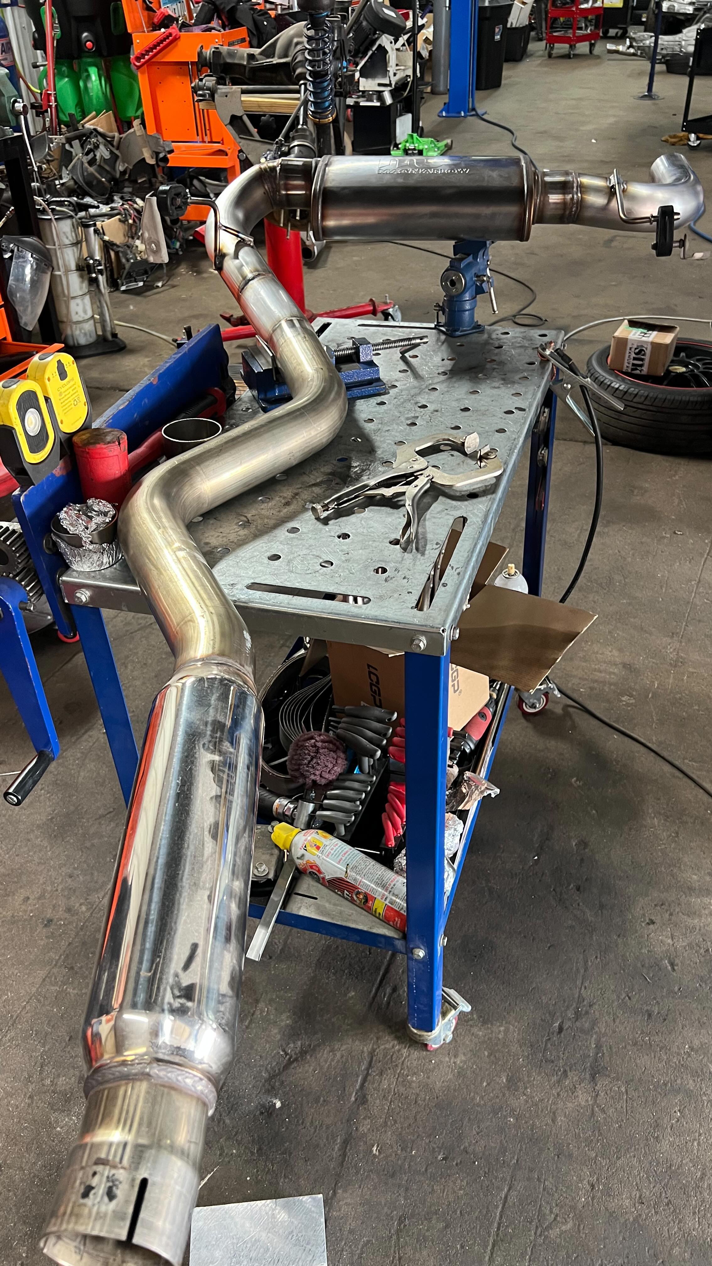 Bmw muffler installation. #bmw #alsdriftshop #tig #fab #blessed