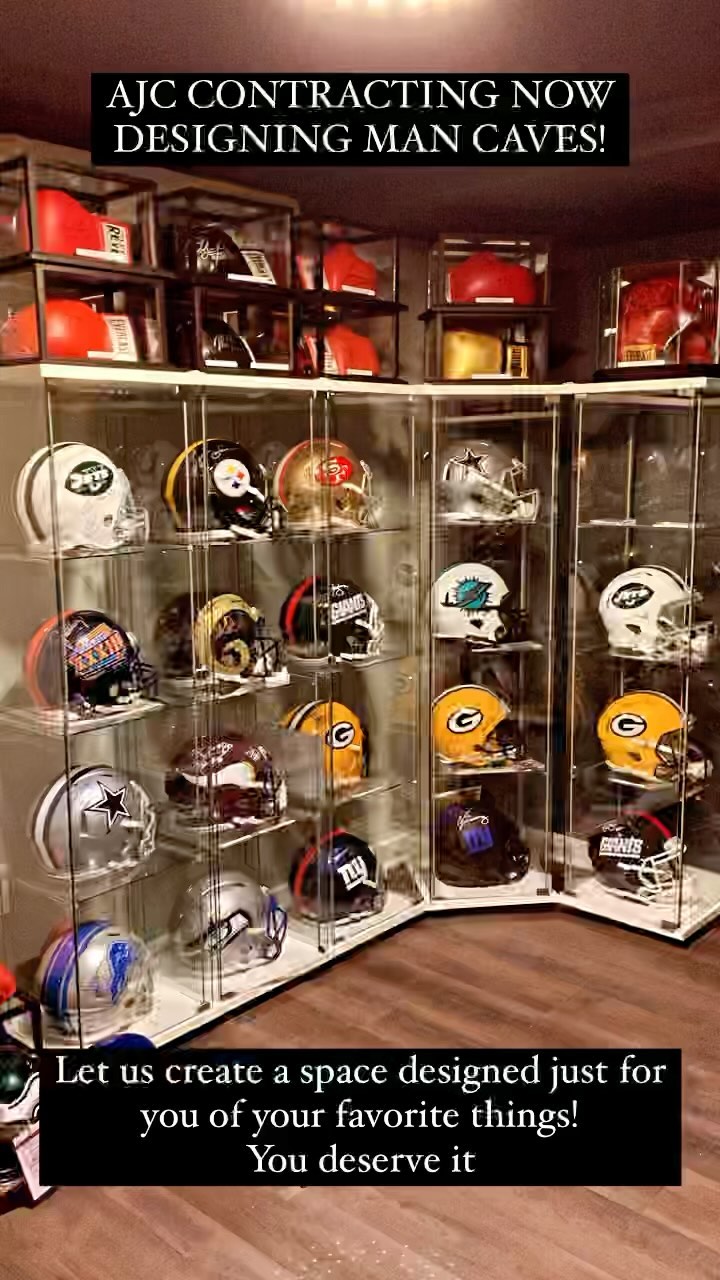 In the progress of designing an autographed room signed by the best athletes in the world.
Let us help you create a space just for you!
#football #ajc #contracting #design #signedautograph #ufc #nfl