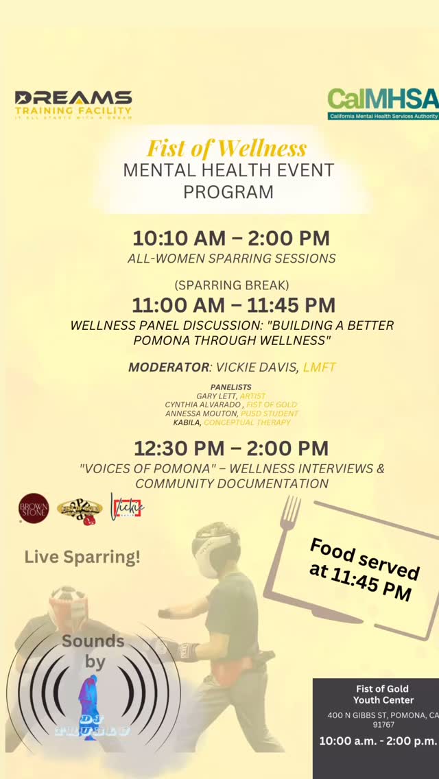 Peace Dreamers,
Join us this Saturday, 5/24/25 from 10:00 AM – 2:00 PM!
Over 100 people are already registered — we’re building something special.
We’re proud to partner with @fistofgoldboxinggym to bring Wellness Resources to our Young Dreamers.
We’ll also be hosting Community Interviews, capturing YOUR voice in Tri-City as we explore:
“What does a better tomorrow look like?”
Wellness Panel w/ @vickiedaviswellness
Sounds by DJ TRU BLU 🎵
Food by Crystal Lyn Catering 🍱
Pull up. Be heard. Be inspired. Let’s build a better future together.
Keep Dreaming,