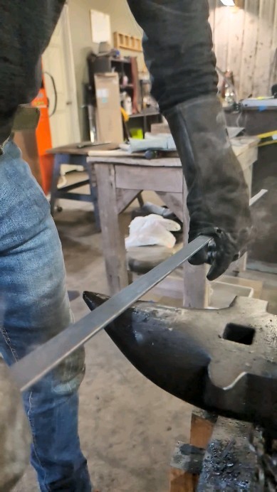 We are trained professionals -- don't try this at home!
When the blade has cooled slightly, but is still pliable, we make micro-bends to straighten any wiggle that may have appeared during the heating/quenching process
These blades are still VERY hot: even with our special gloves, it's still spicy 🥵
.
.
.
.
.
#historicalfencing #hema #historic #european #martialarts #sword #swords #blade #weapon #diy #fyp #forge #forged #forgedinfire #handmade #smoke #steam #steamy #hot #gloves #smallbusiness #longsword #supportsmallbusiness #supportlocal #bend #craft #slowmotion #gift #giftideas #swordfight