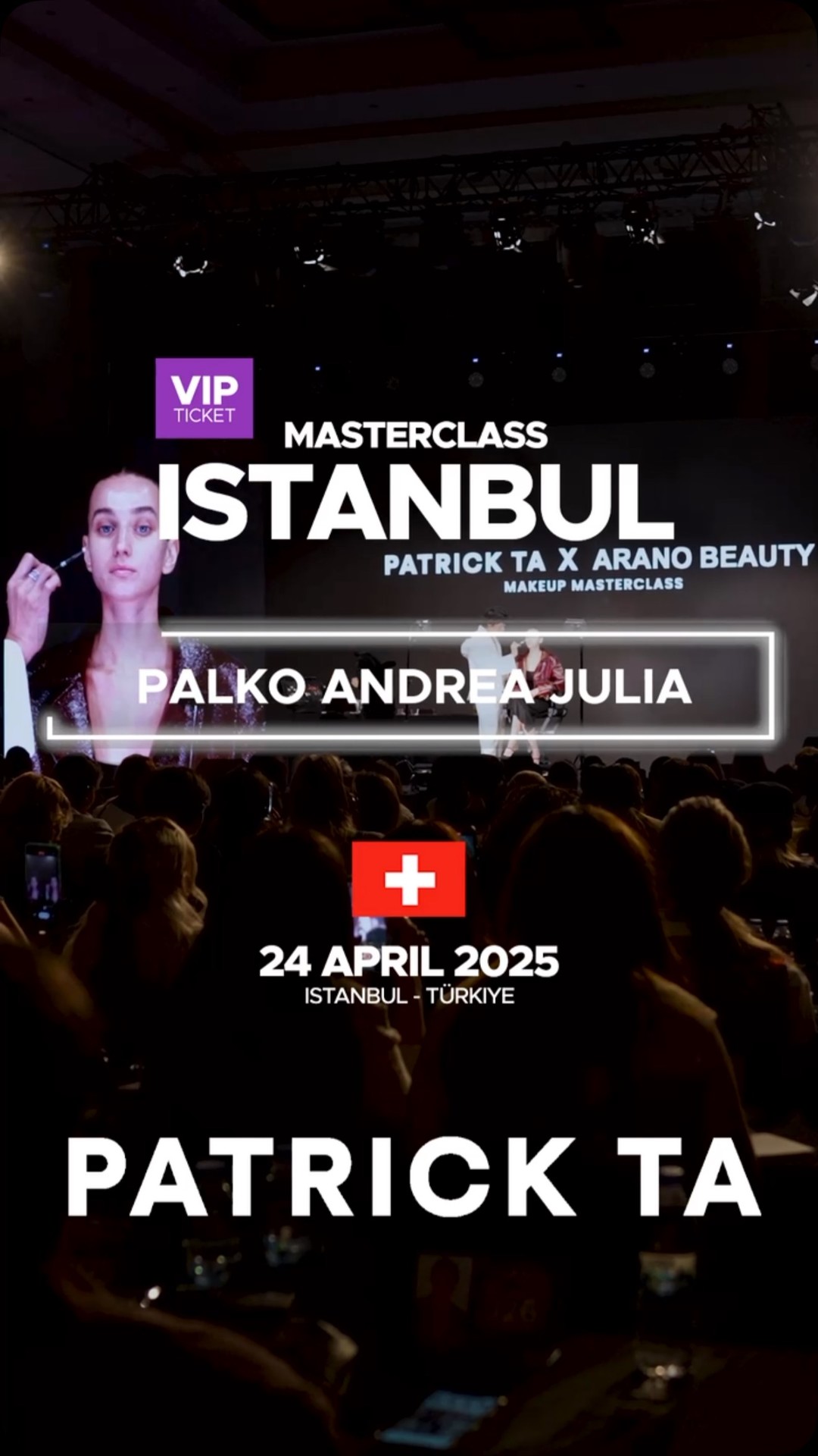 Next month I am going to be one of the VIP Participants @patrickta Masterclass in Istanbul !
It a a huge honor and major opportunity to meet such amazing people and creative artists!
Can’t wait to be there and bring back new makeup information to Switzerland!
#makeup #makeupartist #beauty #patrickta #switzerland #swissmakeupartist #switzerland #masterclasses #vipticket