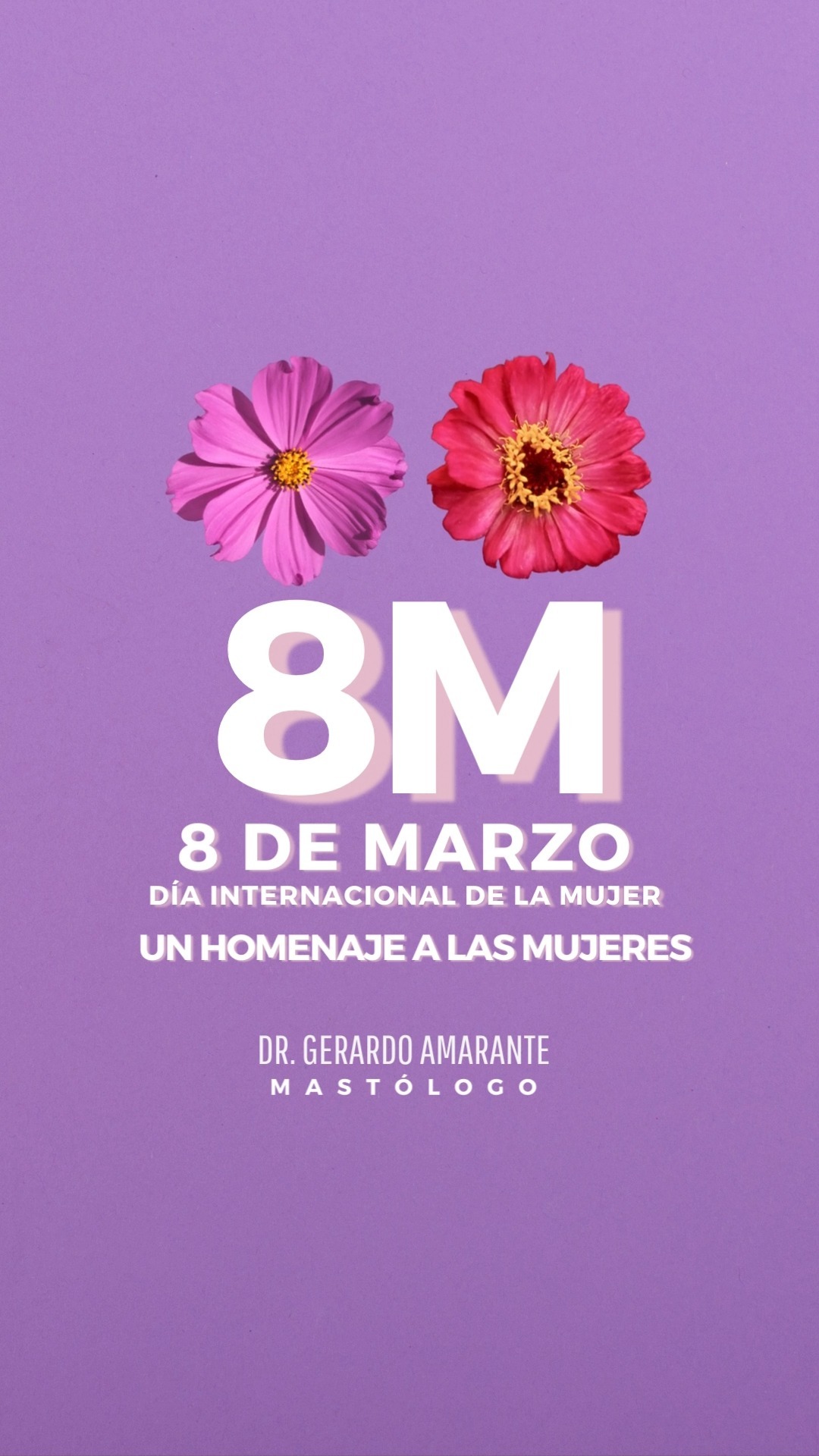 8 de Marzo | Día internacional de la mujer.
Mi reconocimiento y respeto a cada una de mis pacientes, a todas la mujeres que luchan contra el cáncer de mama, y en general a todas las mujeres que trabajan cada día por sus ideas y sueños.
#8M #DrGerardoAmarante #Marzo #MujeresFuertes #Corazón #Fuerza #Reconocimiento
