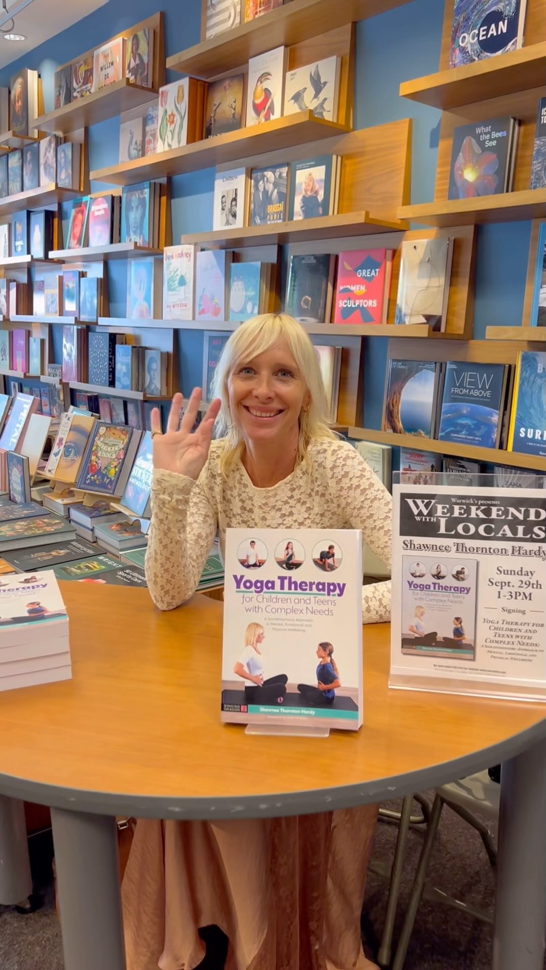 Had a wonderful time connecting with community at @warwicks Weekend with Locals! I spoke with so many parents, educators, and therapists about the mental health challenges our youth are facing today, and how the tools I share in my book can provide much-needed support.
Anxiety, depression, and stress don’t just live in our minds—they also get stuck in our bodies. Yoga and somatic practices help release this trapped energy, fostering mind-body connection, and empowering a deeper sense of embodiment.
My hope is that my book will find its way into schools, therapy settings (mental health, occupational, physical, and speech therapy), children’s hospitals, behavioral health programs, and yoga spaces that serve youth. These practices are truly transformative—I’ve witnessed the positive shifts firsthand.
My book is filled with accessible practices and resources for supporting youth experiencing neurodivergence, autism, ADHD, Down Syndrome, Sensory Processing Challenges, anxiety, depression, trauma, and more.
📕 “Yoga Therapy for Children and Teens with Complex Needs - A Somatosensory Approach to Mental, Emotional, and Physical Well-being” is now available on multiple online platforms!
Please feel free to share with your communities!
Thanks for capturing the day @mrhardy
#MentalHealthMatters #YouthWellbeing #YogaForKids #Neurodiversity #TraumaInformedYoga #SomaticHealing #SpecialNeedsSupport #ChildrensYoga #OccupationalTherapy #SpeechTherapy #PhysicalTherapy #ADHDSupport #AutismSupport #SensoryProcessing #Embodiment #MindBodyHealing #YogaTherapyForYouth