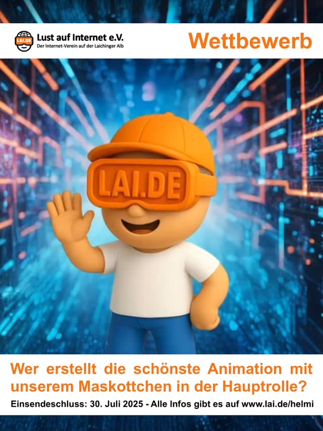 Jetzt mitmachen! Wir suchen die schönsten Animationen mit unserem Maskottchen als Hauptdarsteller. Die Gewinner werden bei uns veröffentlicht. Alle Details unter www.lai.de/helmi
#wettbewerb #lustaufinternet #laichingen #laichingeralb #albdonaukreis #machmit #schwäbischealb #videoclip #maskottchen #wirsuchen #videowettbewerb #animation #helmi