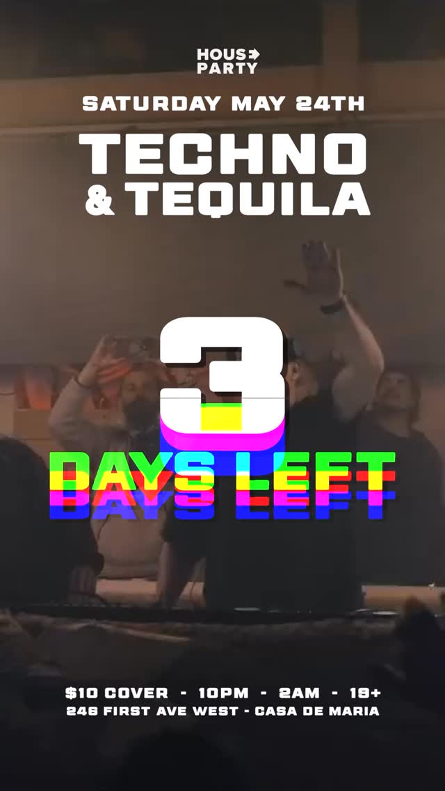 3 DAYS AWAY 📆 from Techno & Tequila happening this Saturday May 24th - 246 First Ave West 🔥
Don’t forget about our free VIP entry giveaway! You and 4 friends will receive FREE entry + Skip the line passes! 🏆
8 DJs - EDM all night long - 10PM / 2AM
Welcome Home 🏠
.
.
.
.
.
#northbay #edm #party #nightlife #house #casademaria #downtownnorthbay #djs #festival #rave #tequila #techno #music #ontario #Northern #scene #fyp #reels #contest #giveaway #events #live #music #Northbass