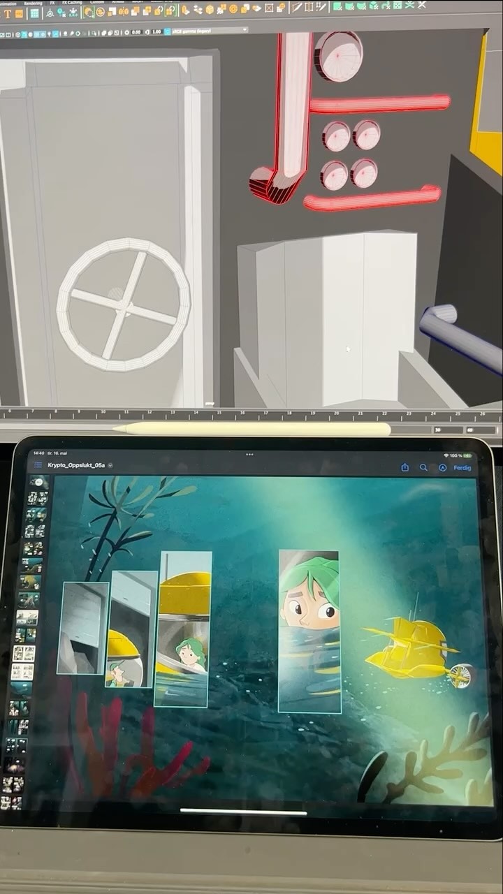 #sniktitt 🔎 Det jobbes iherdig med ny kryptobok i #kryptoserien om dagen. Her ser du Lars som er i full gang med 3D- modellering av en ubåt.
#barnebok #3dmodeling #barnelitteratur #tegneserie #tegning #tegneserieskaper #boktipsforbarn
@hansjorgensandnes @annkristinlie @jonlovaas_scenographer @sandnesmedia