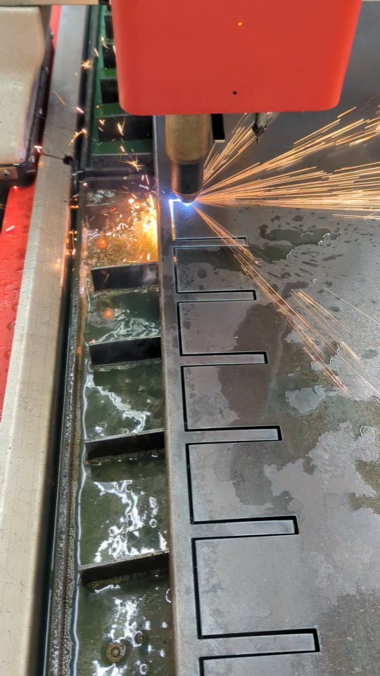 The @swiftcutautomation table and @hypertherm_plasma ripping through some serious plate today.