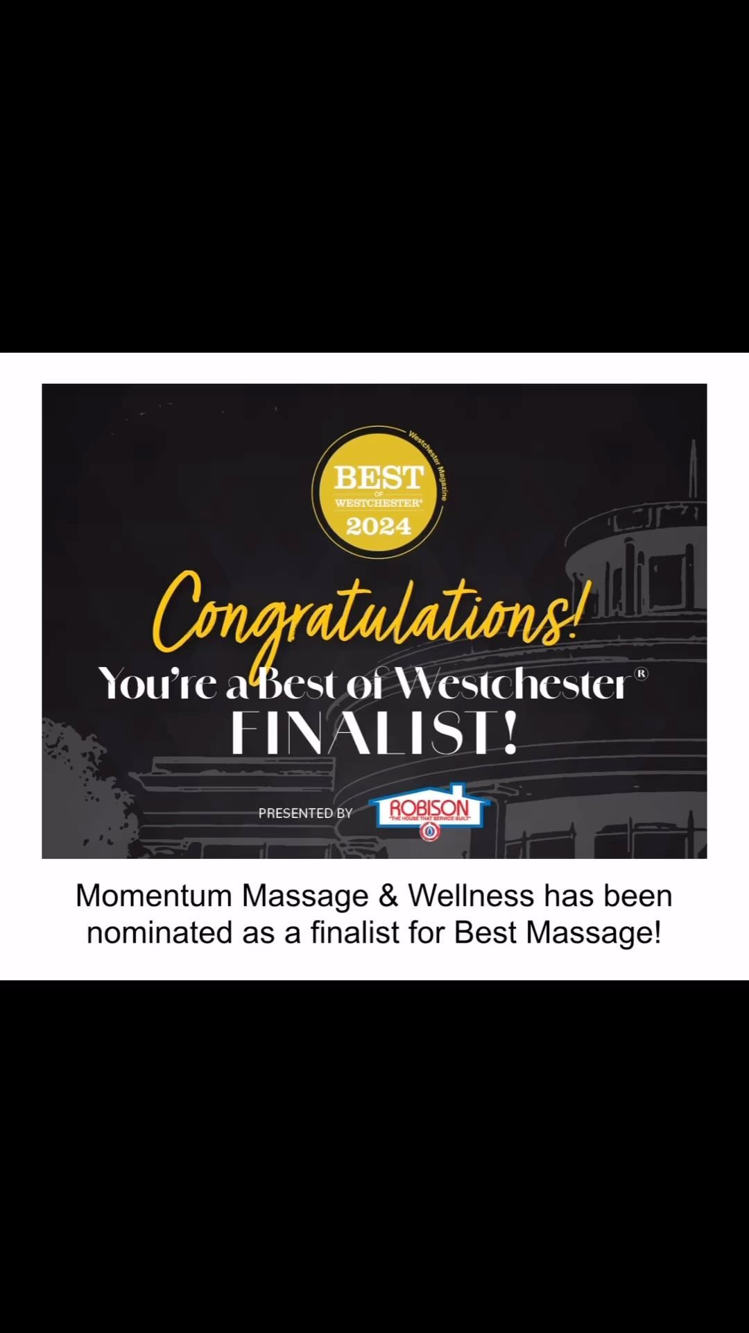 Momentum Massage & Wellness is a finalist for BEST MASSAGE in the 2024 Best of Westchester! Thank you for nominating us, I am so thankful 💕 The final round of voting is happening now! So please take a moment and vote again in the elimination round, open now through 3/6. Click the link in bio to get started! Thank you in advance!!