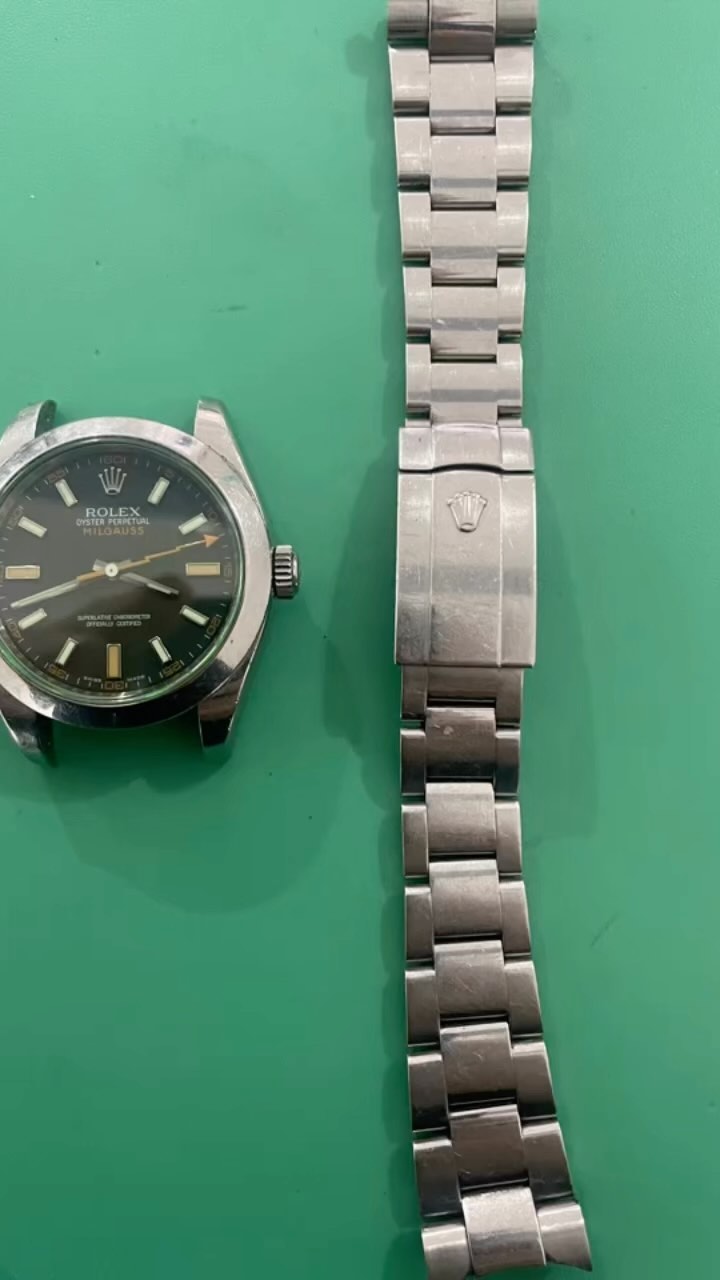 Rolex Milguass before and after service and polish ready for race week 🏇🏇 #cheltenhamraces #cheltenhamfestival #cotswolds #shoplocal #cirencester #rolex #milgauss #watchmaker #watchporn #watchaddict #watchaddict #horology