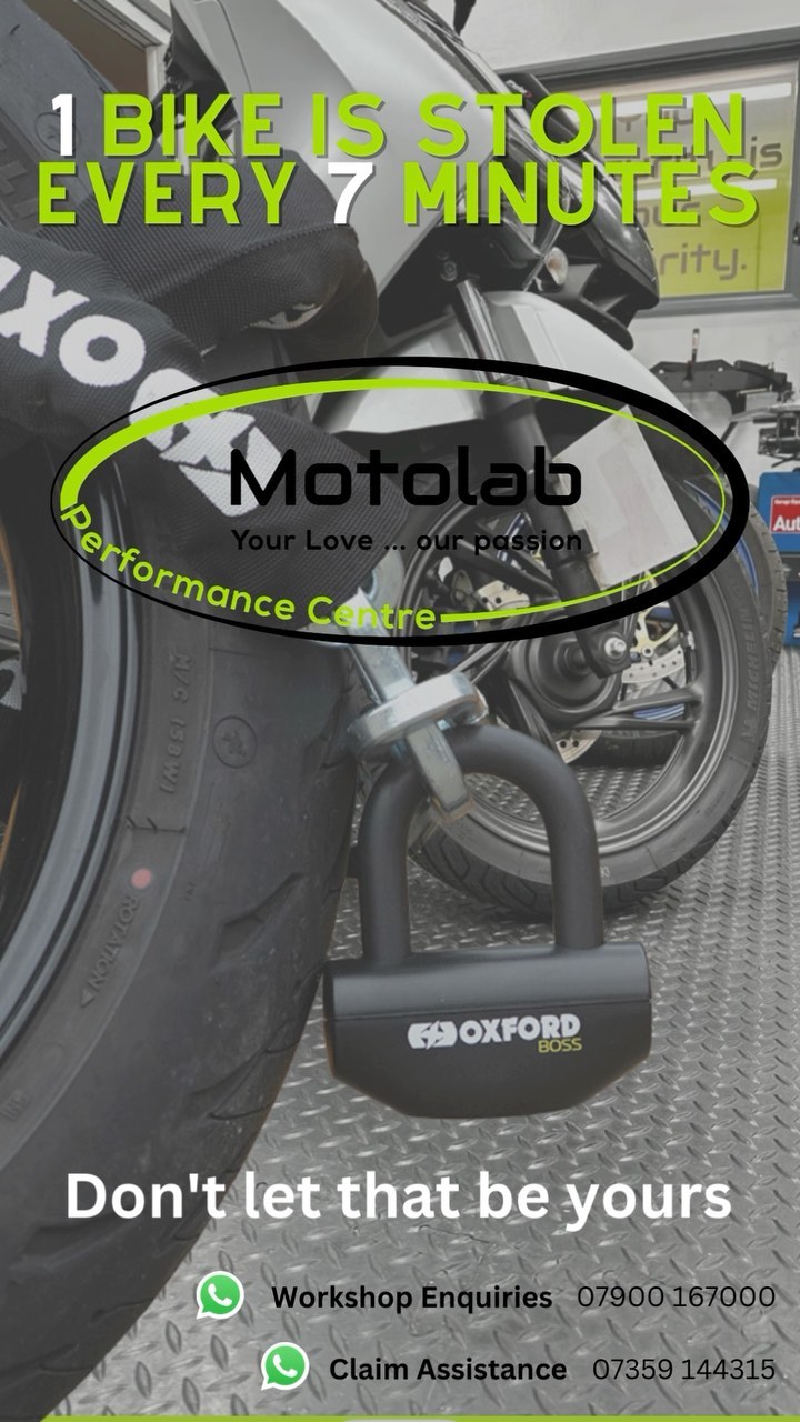 🔒 Keeping your bike safe is our #1 priority! At Motolab, we’ve got Easyblock and so much more to protect your precious ride. 🏍️💨 With 1 bike stolen every 7 seconds, we understand the importance of safeguarding your two-wheeled companion. Ride worry-free and lock in your peace of mind with us! 💪🛡️ #BikeSecurity #RideSafe #ProtectYourRide #Motolab #motoculture #motorcycle