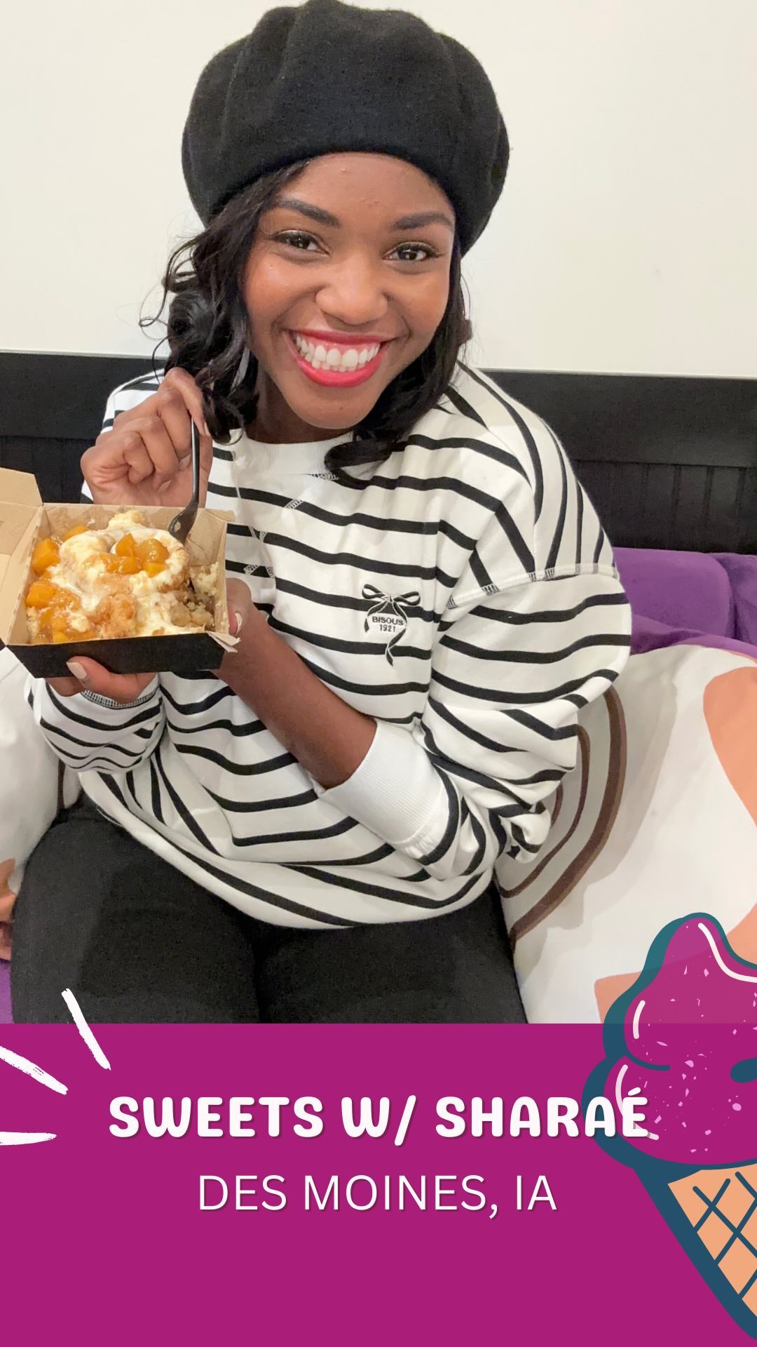 #SWS Episode 5: Gourmet Cinnamon Rolls @cinnaholic in Des Moines, IA
Y’all this cinnamon roll was beyond amazing!! It was huge, icing was on point and peach chunks were delicious. Took me a few days to finish but omg! lol
Shout out to @carlymowoo for finding this place first!
Next up is Washington, DC if you have a dessert spot recommendation, let me know in the comments!
#SweetsWithSharaé #desserttour #tourlife #actorlife #blackgirlstravel #sweettreats #desmoines #iowa #sharktank #cinnaholic