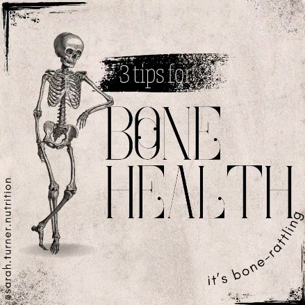 For Halloween, let's talk about bone health. Did you know that during menopause, you are at a greater risk of developing osteoporosis? Here are 3 tips for healthy bones:
1. Eat calcium from a variety of sources: tofu, almonds, broccoli, canned sardines (bone-in), oranges, and dark leafy greens.
2. Take vitamin D to help with calcium absorption.
3. Walk (or dance!) as a weight-bearing exercise that promotes bone remodeling. 🦴