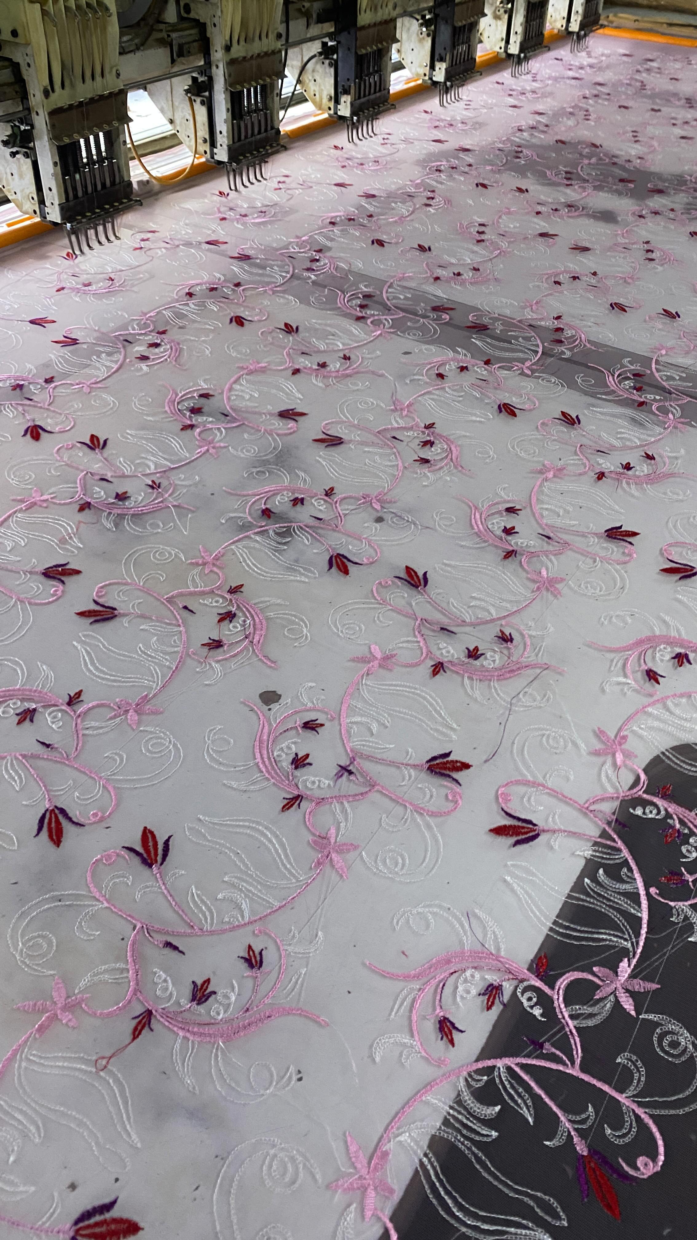Floral Embroidery On Net Fabric 🧵 #fashion #design #jordan #dressmaterials #bajinternational #dress