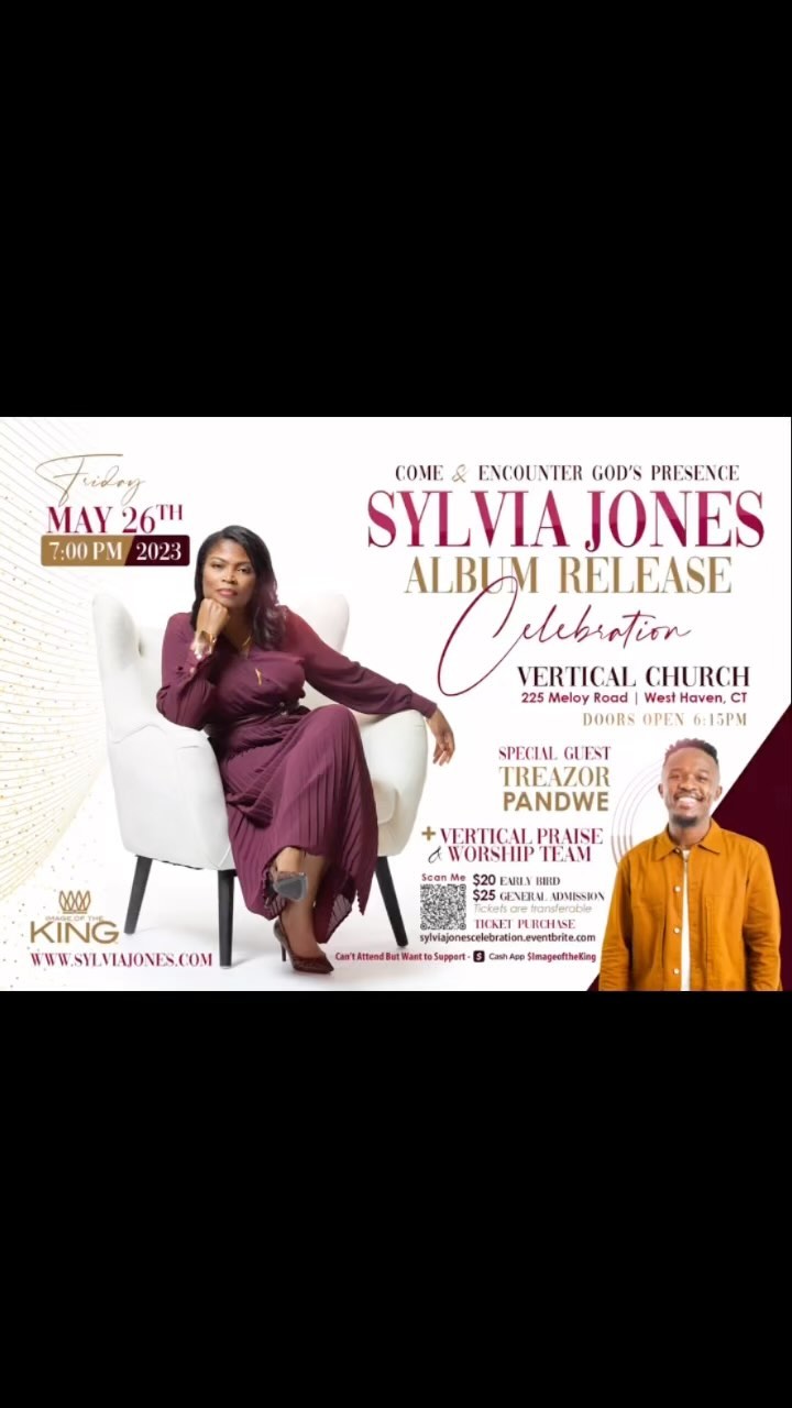 Come & Celebrate God’s goodness with me on Friday, May 26th at 7pm at Vertical Church! Early bird tickets are available now!
https://sylviajonescelebration.eventbrite.com