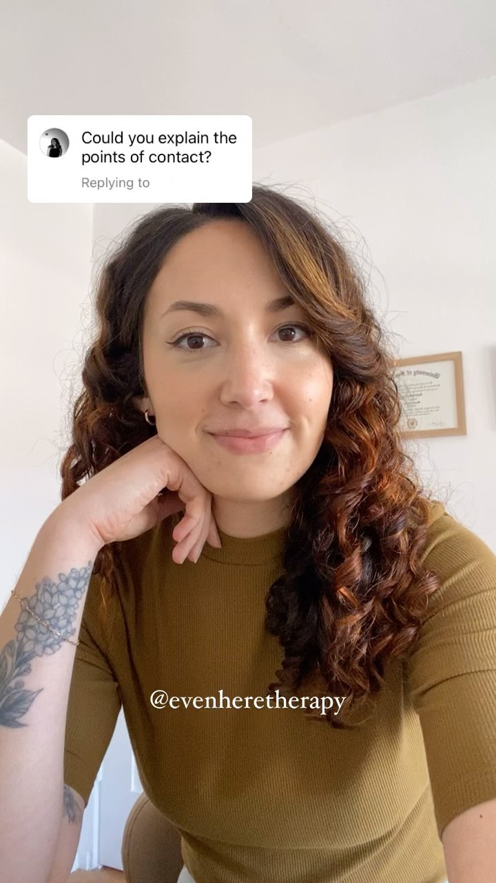 How to regulate your nervous system using points of contact 😮💨
Instagram is not a substitute for therapy — please see the disclaimer in my highlights 💛
Inquire about therapy at:
evenheretherapy.com
#nervoussystem #coping #mindbody #holistictherapy #californiatherapist #nervoussystemregulation #somatics #trauma #stressrelief #stressresponse #ptsi #ptsd #complextrauma #childhoodtrauma #brainspotting #healingtrauma #emotions