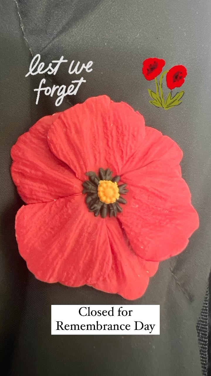 We will be closed on Monday to honour our veterans. Thank you for your sacrifice. ๐จ๐ฆ๐โค๏ธ #remembranceday