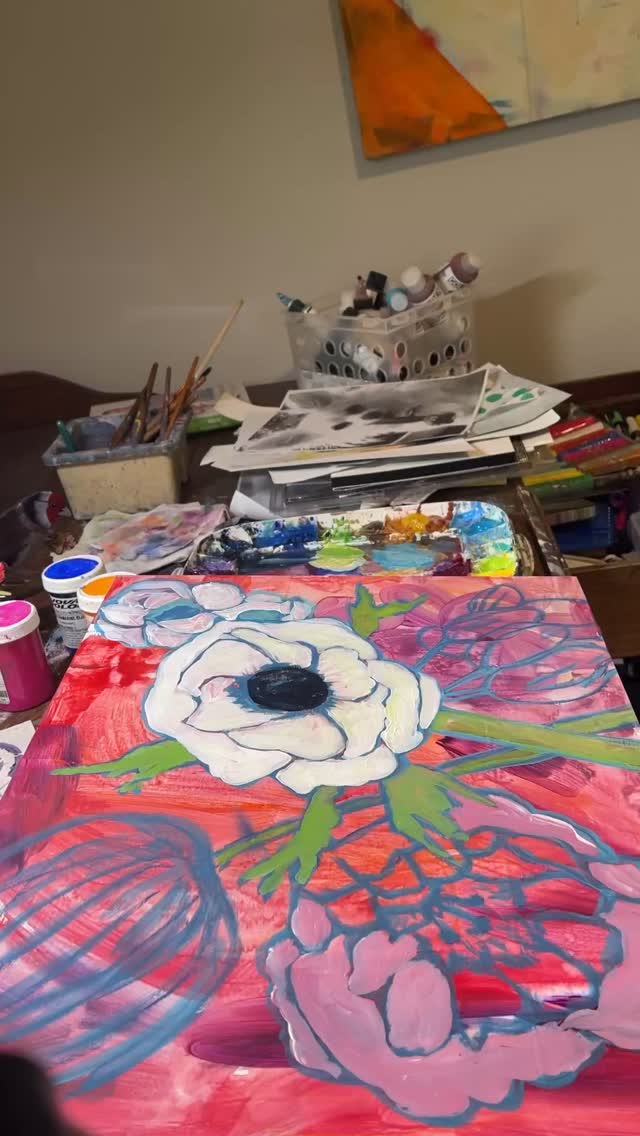 Push some paint everyday!!! 🩵💙🩵🌸