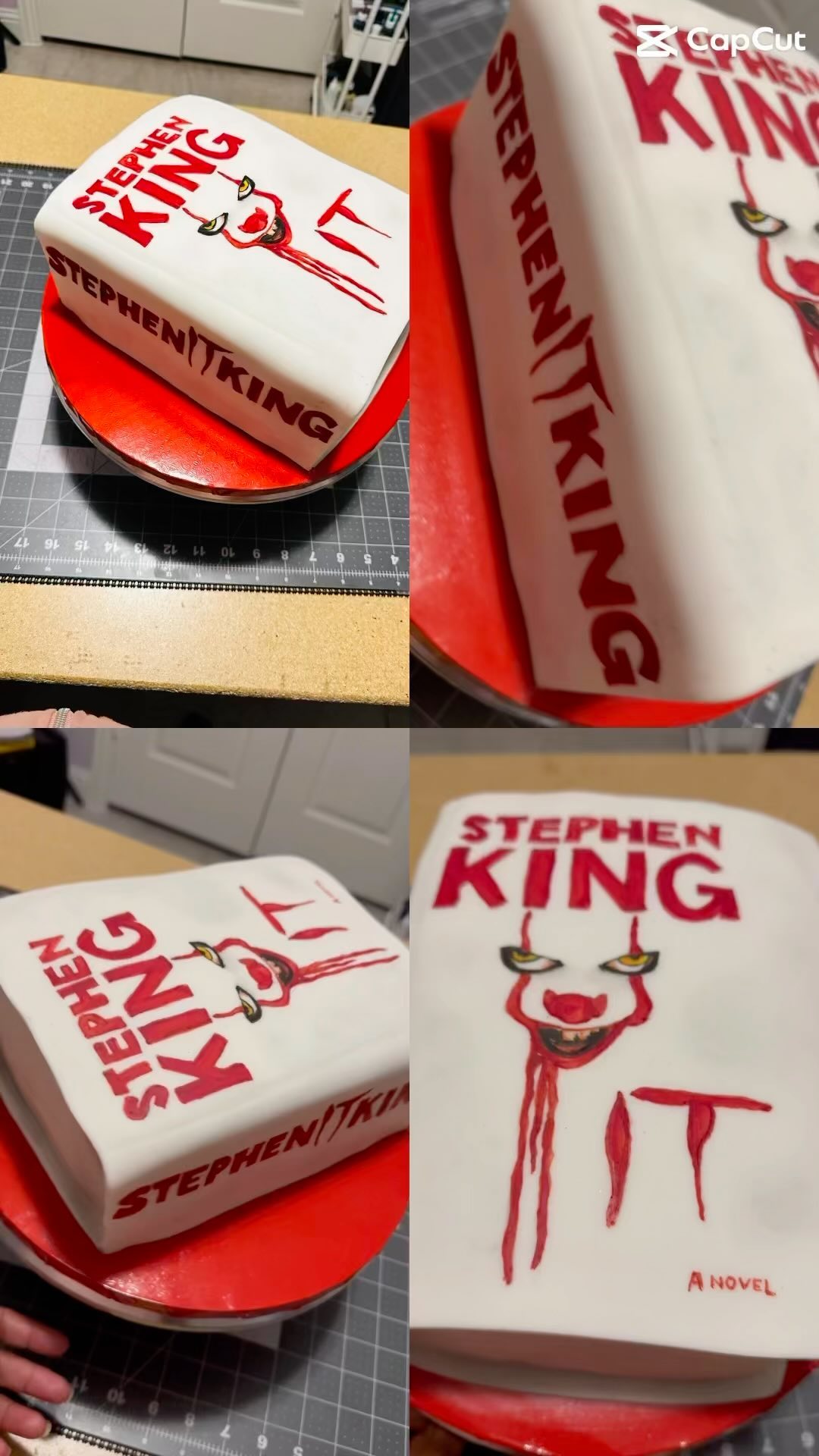 “This cake is a page-turner! A tribute to Stephen King’s captivating stories, served with a side of frosting. 📚🍰 #BookAddict #cakelove #bookstagram #book #stephenking #stephenkingit #bookworm #bookworms #cakeart #cake #cakeart #cakeartist #horrorart #horrormovies #scary #sweets #viral #viralreels #trendingreels #trendingnow #fypシ #foryou #for #foryourpage #dallas #dallastx #midlothiantx #texas #dallastexas