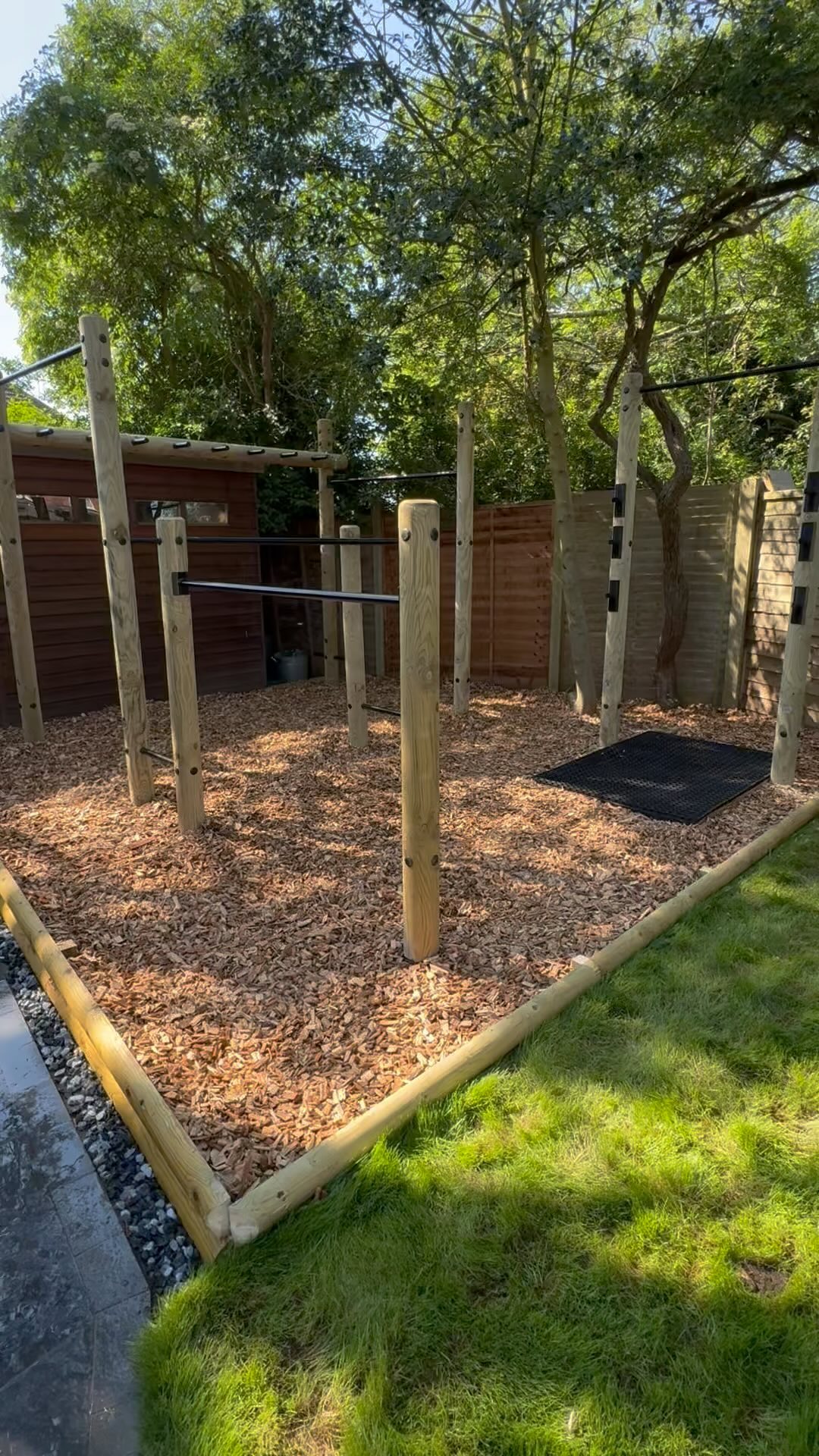 Amazing install of this gym today with different height pull ups, dips, monkey bars and brackets for squats and pull ups.
